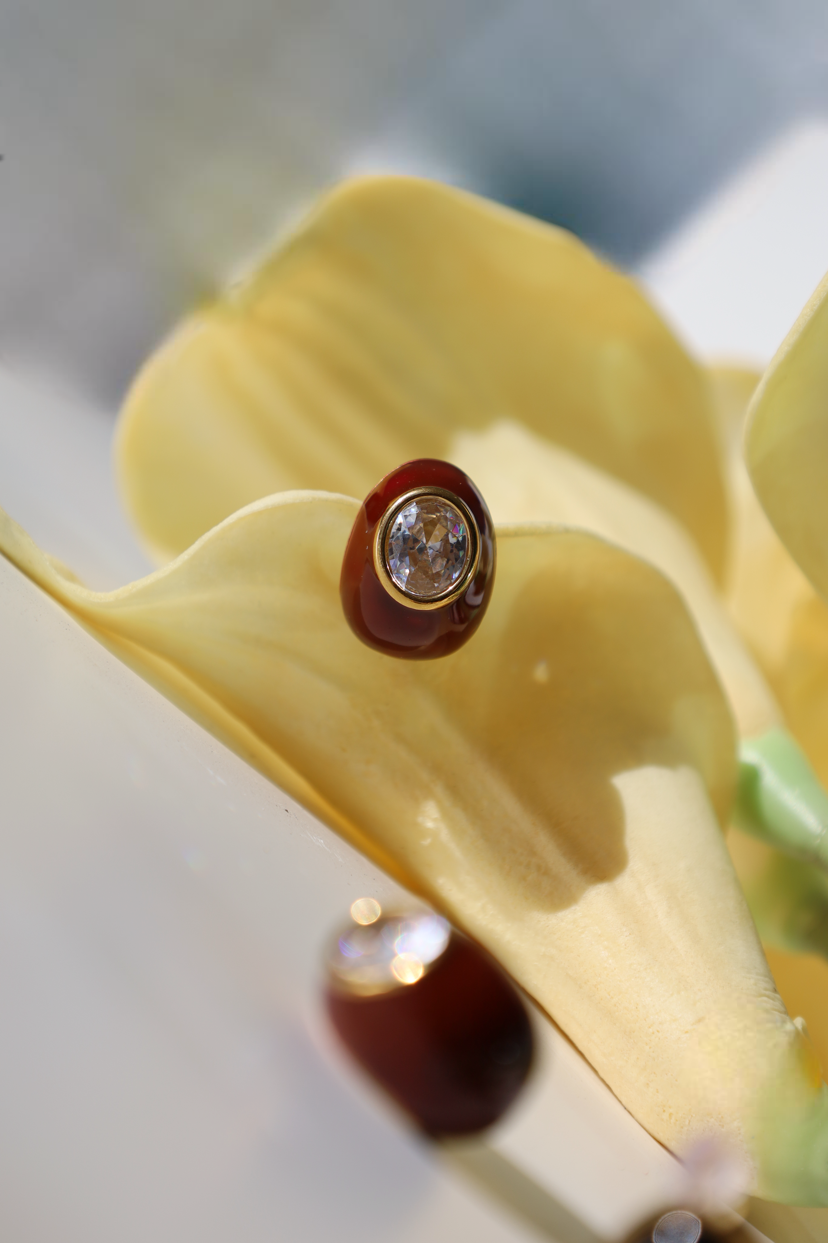 Oval Crystal Stud Earrings