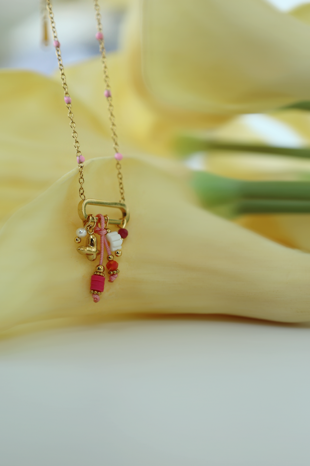 Minimal Colorful Charm Necklace