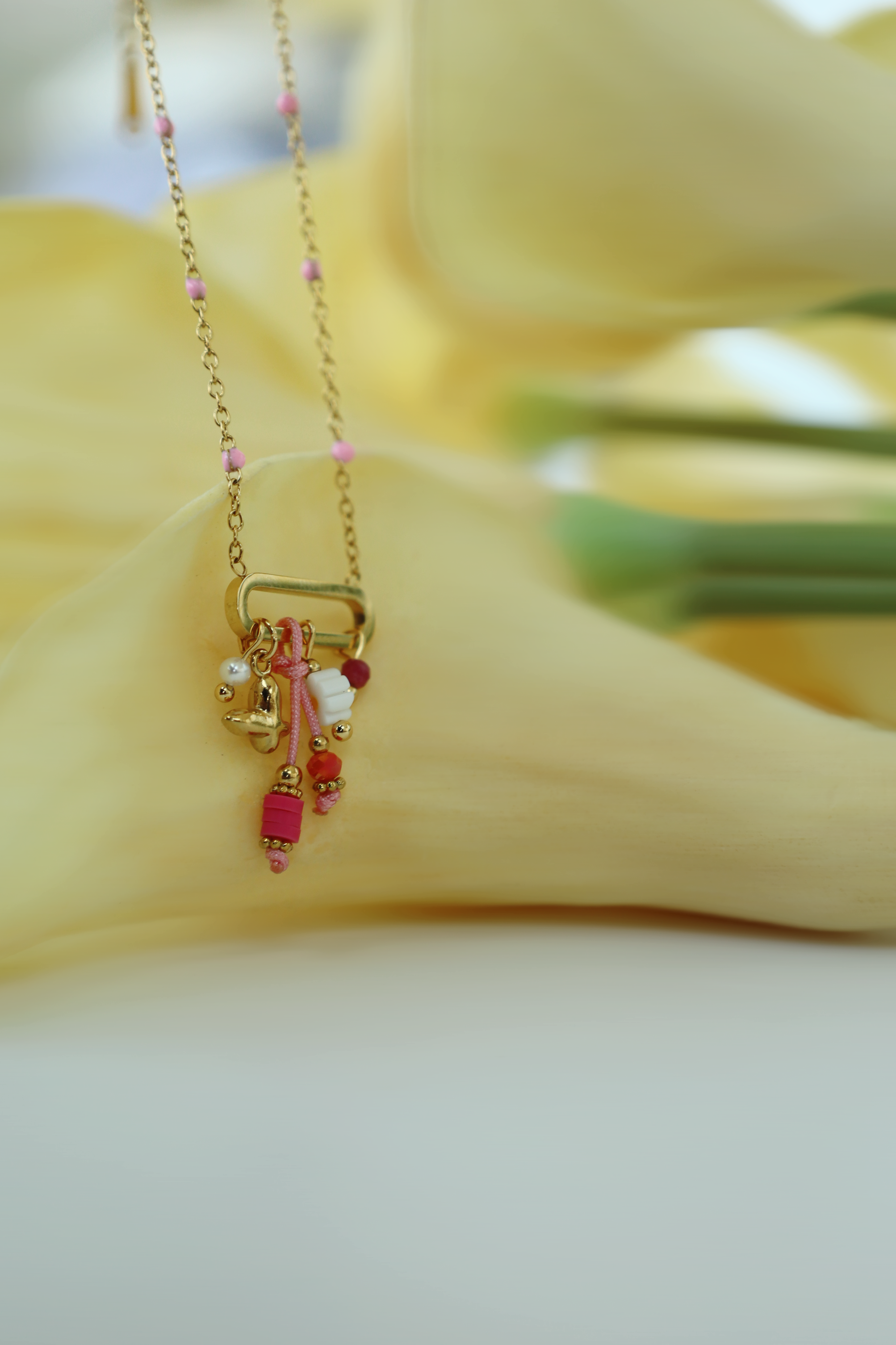Minimal Colorful Charm Necklace
