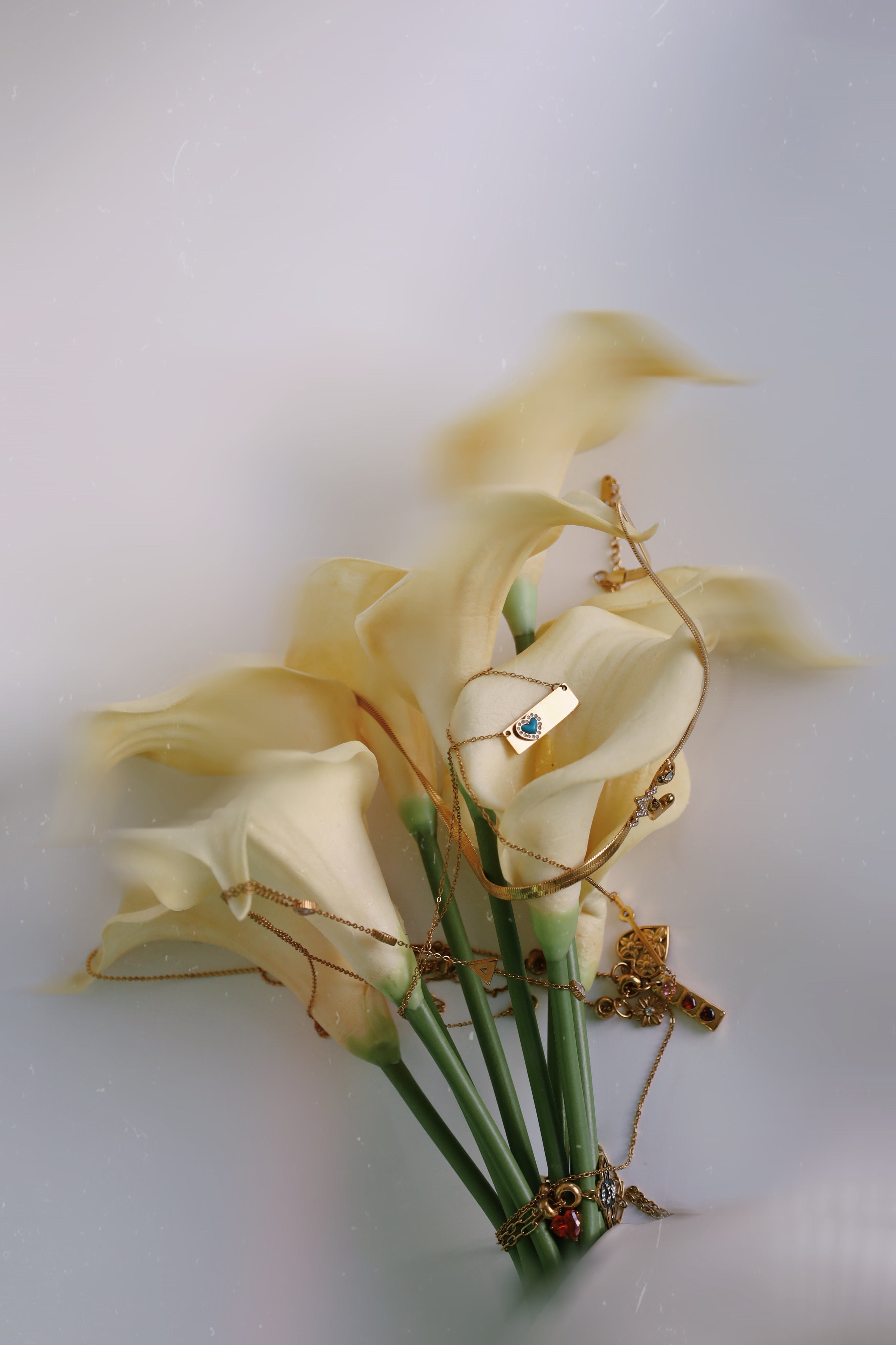 Blue Heart Bar Pendant Necklace