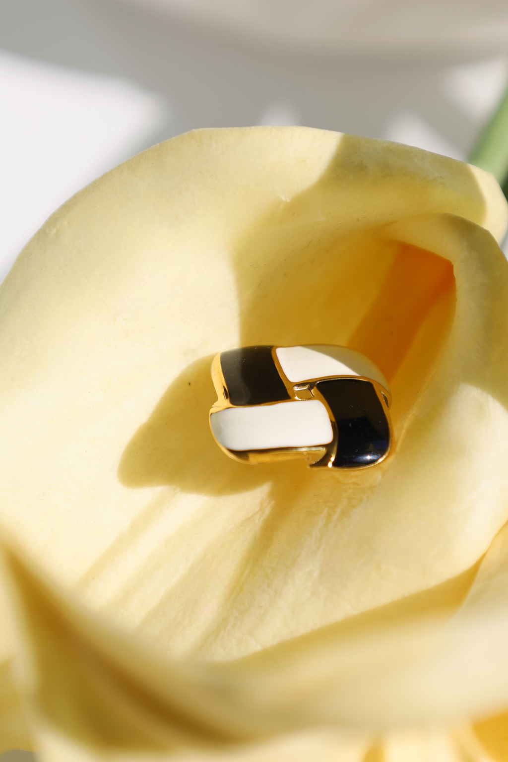 Black & White Sculpted Knot Earrings