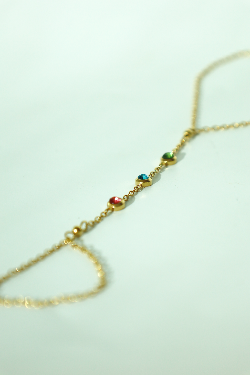 Multicolor Crystal Hand Chain Bracelet