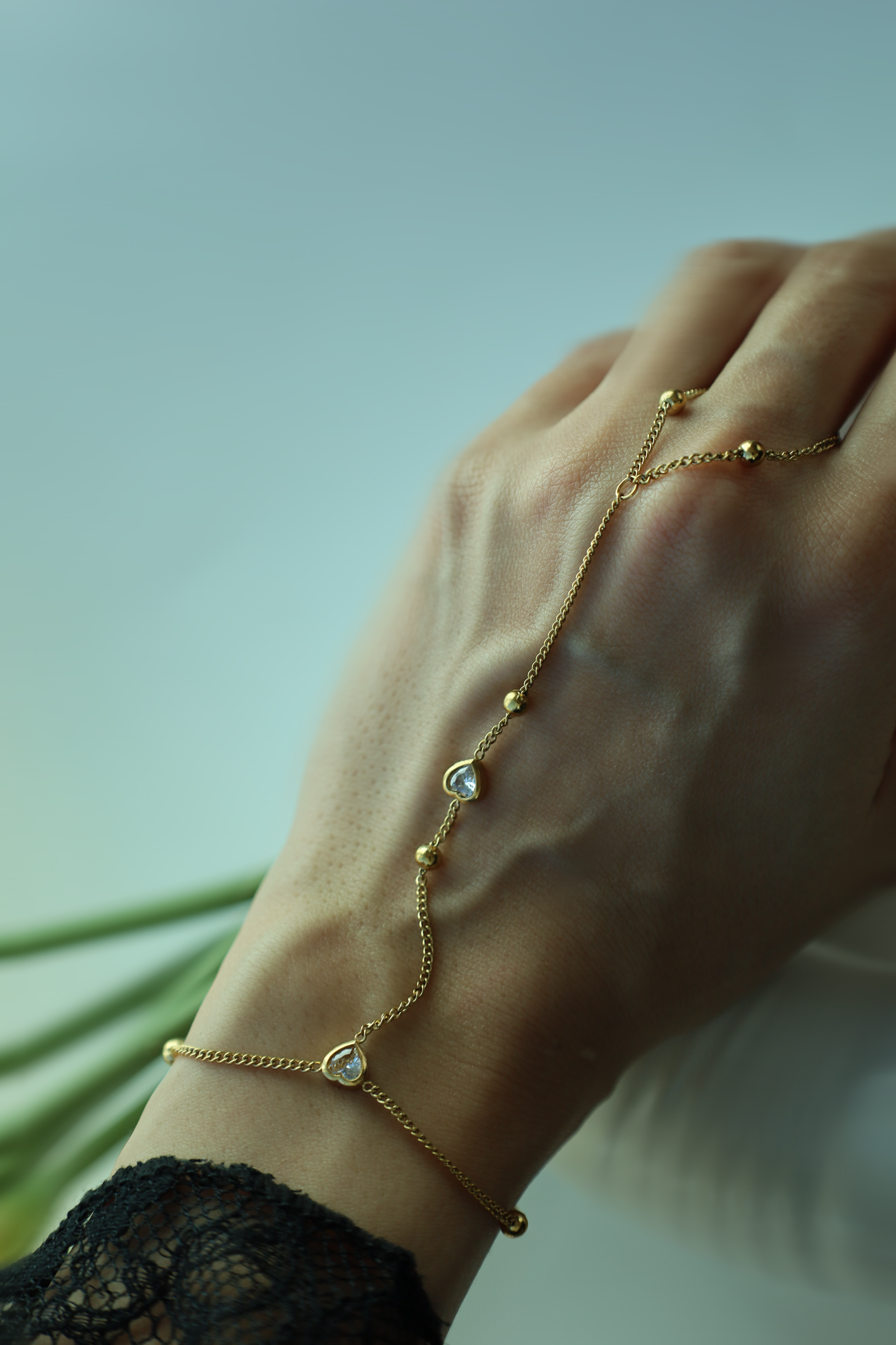 Heart Stone Hand Chain