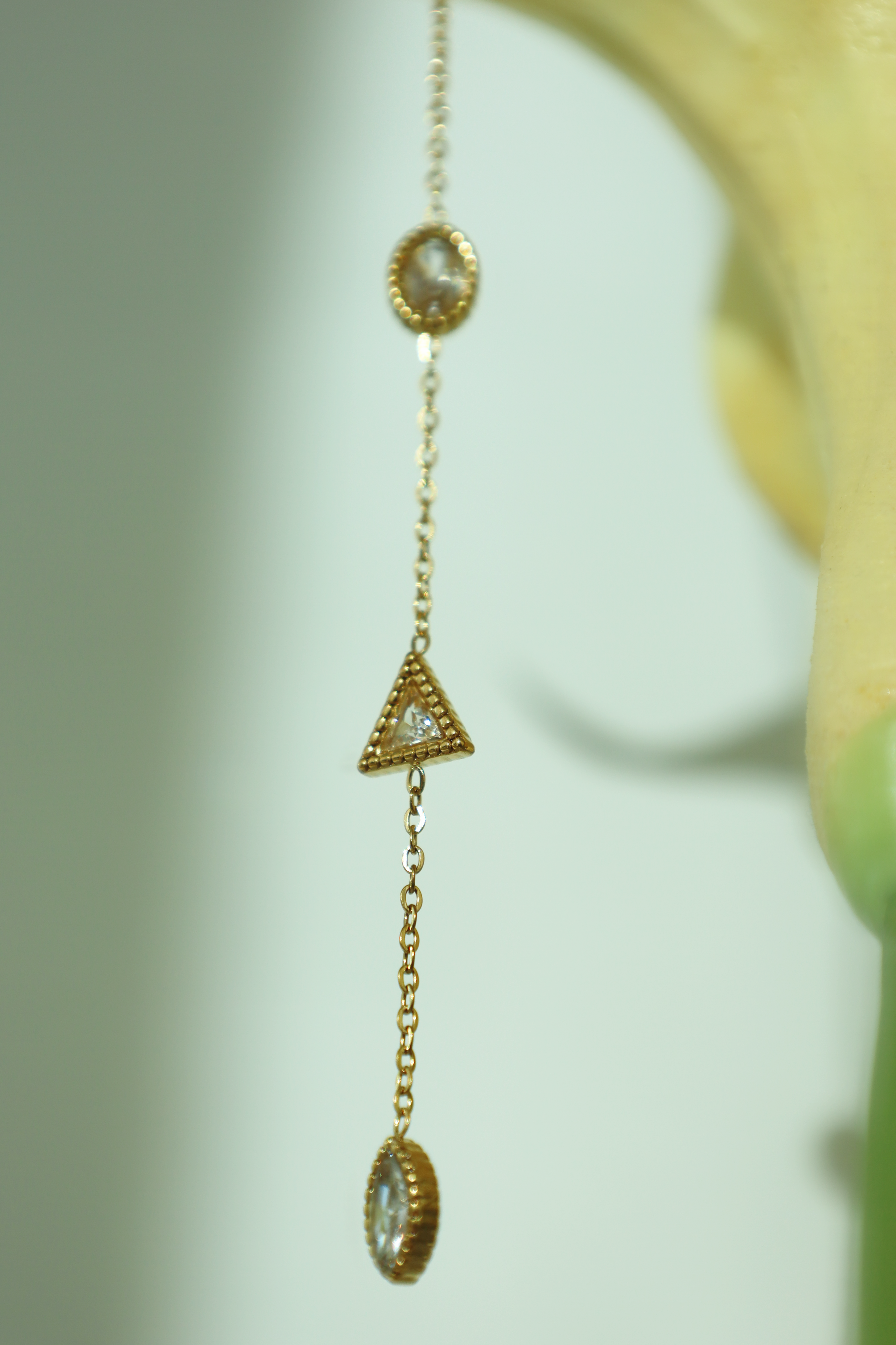 Crystal Drop Y Necklace