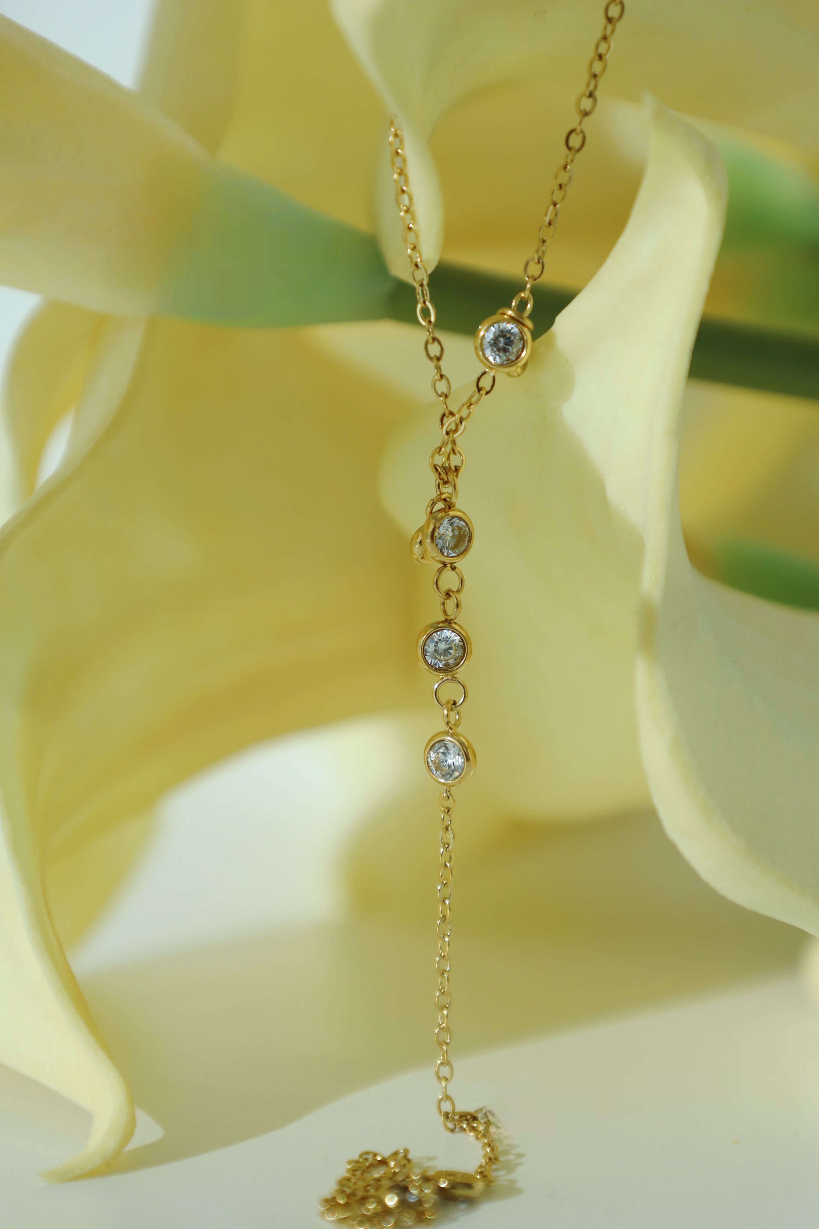 Minimal Crystal Hand Chain Bracelet