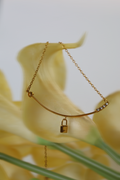 Lock & Heart Curve Pendant Necklace