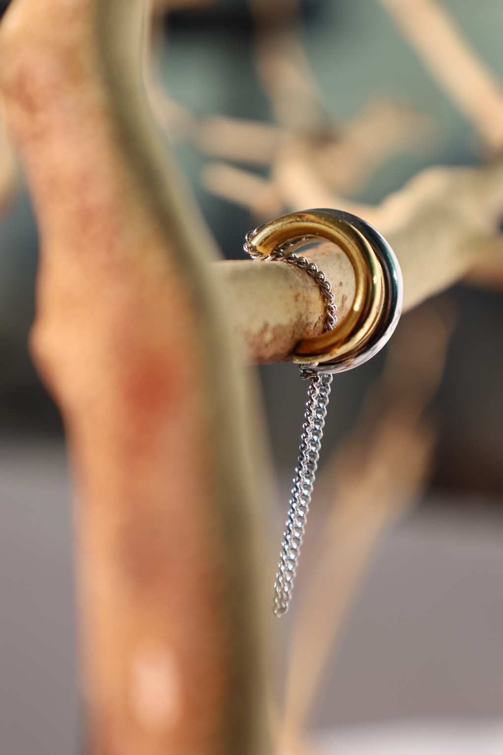 Chunky Hoop Chain Drop Earrings