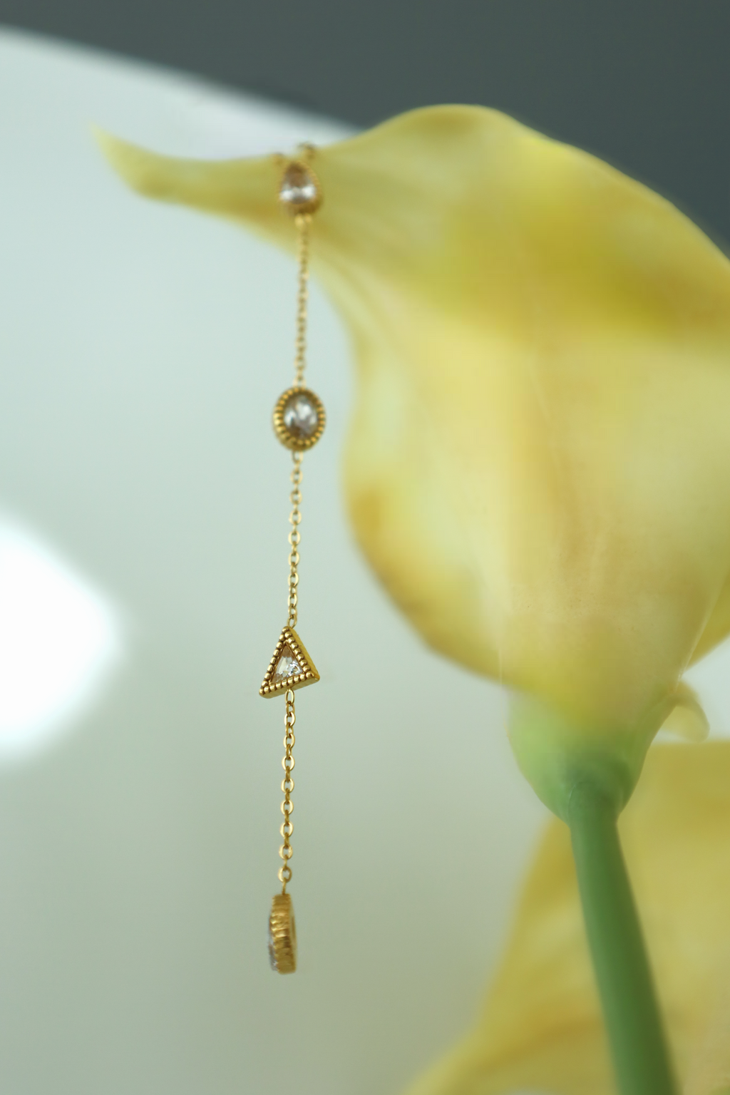 Crystal Drop Y Necklace