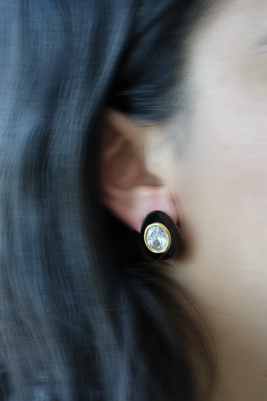 Oval Crystal Stud Earrings