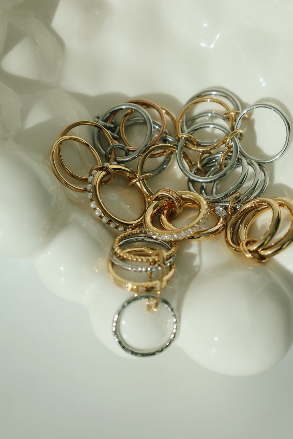 Layered Knot Crystal Ring