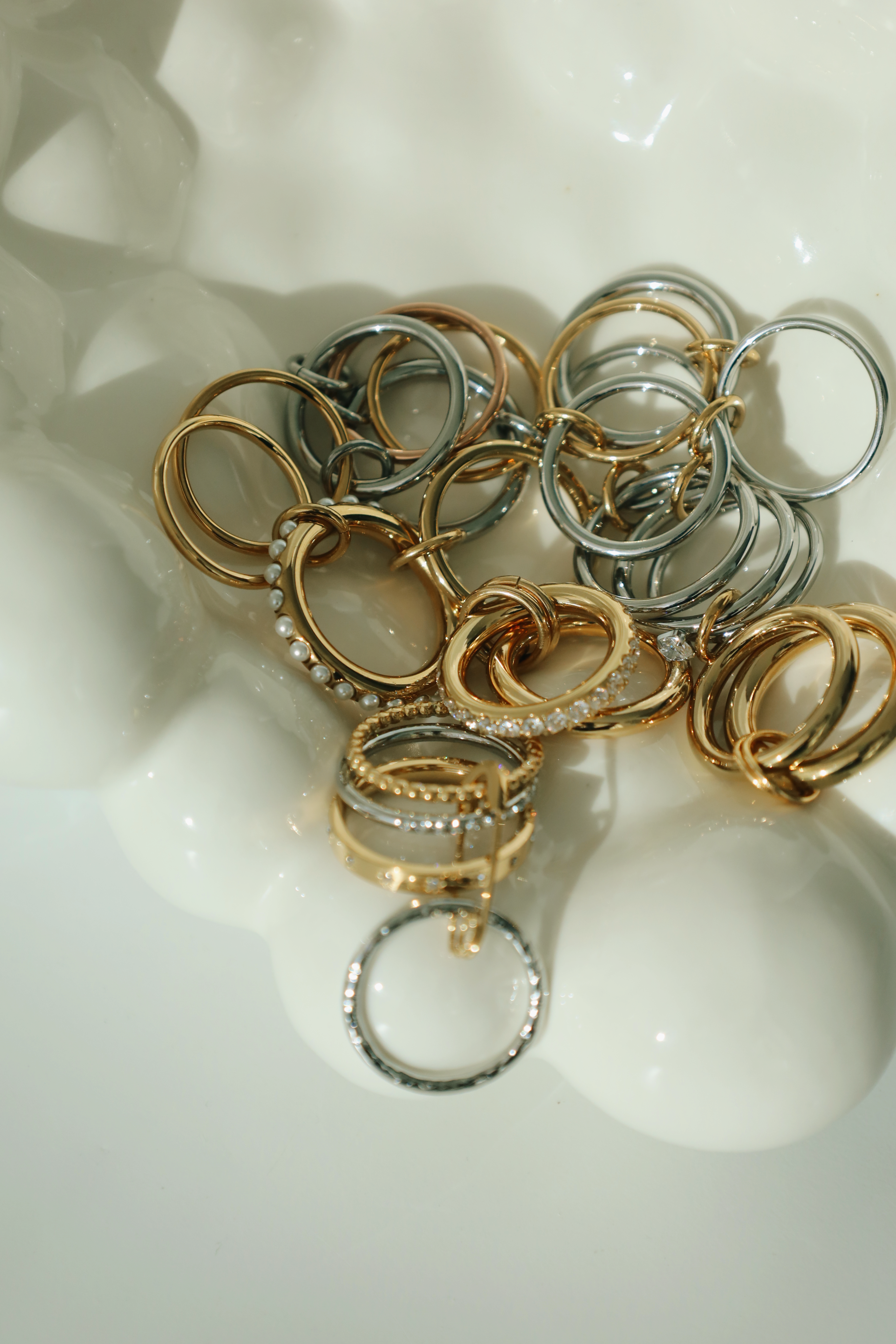 Layered Knot Crystal Ring