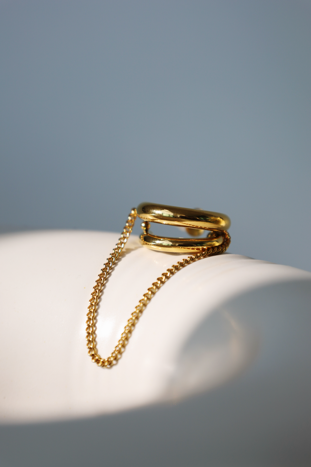 Chunky Hoop Chain Drop Earrings