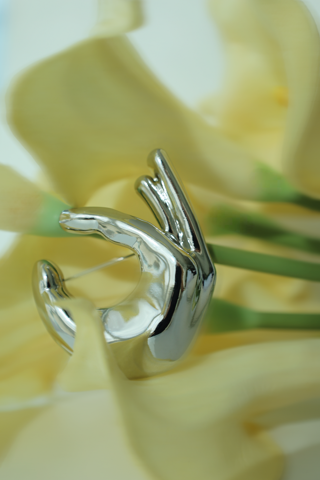 Sculptural Hand Gesture Brooch