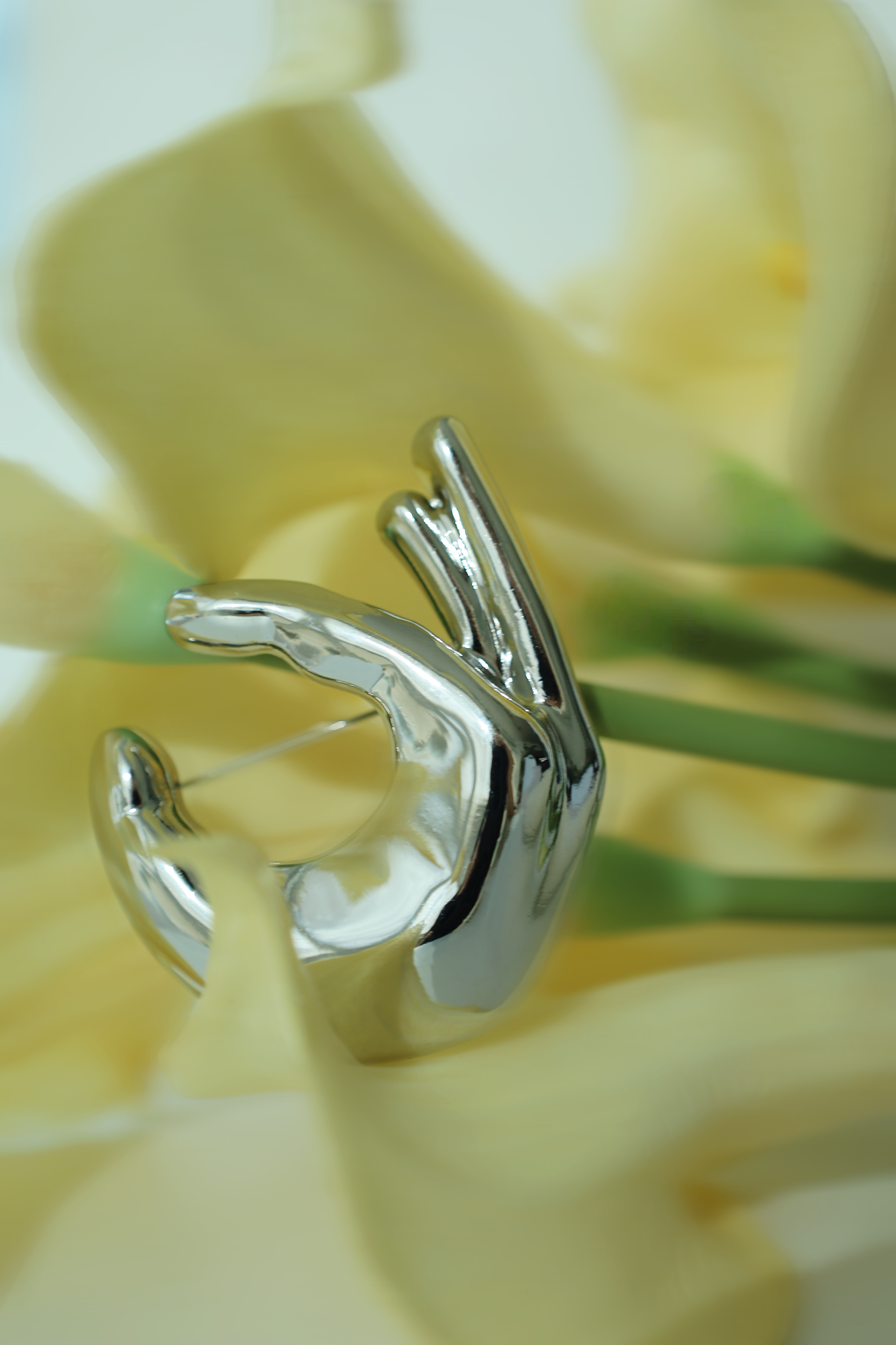 Sculptural Hand Gesture Brooch