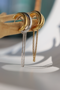 Chunky Hoop Chain Drop Earrings