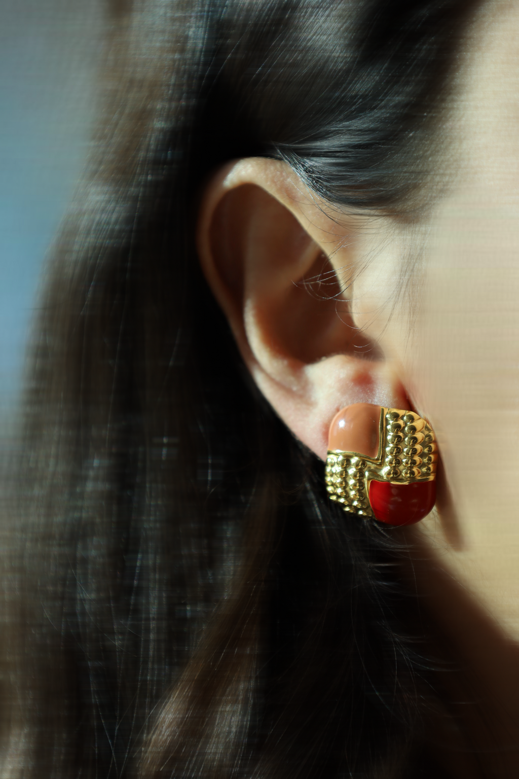 Color Block Stud Earrings