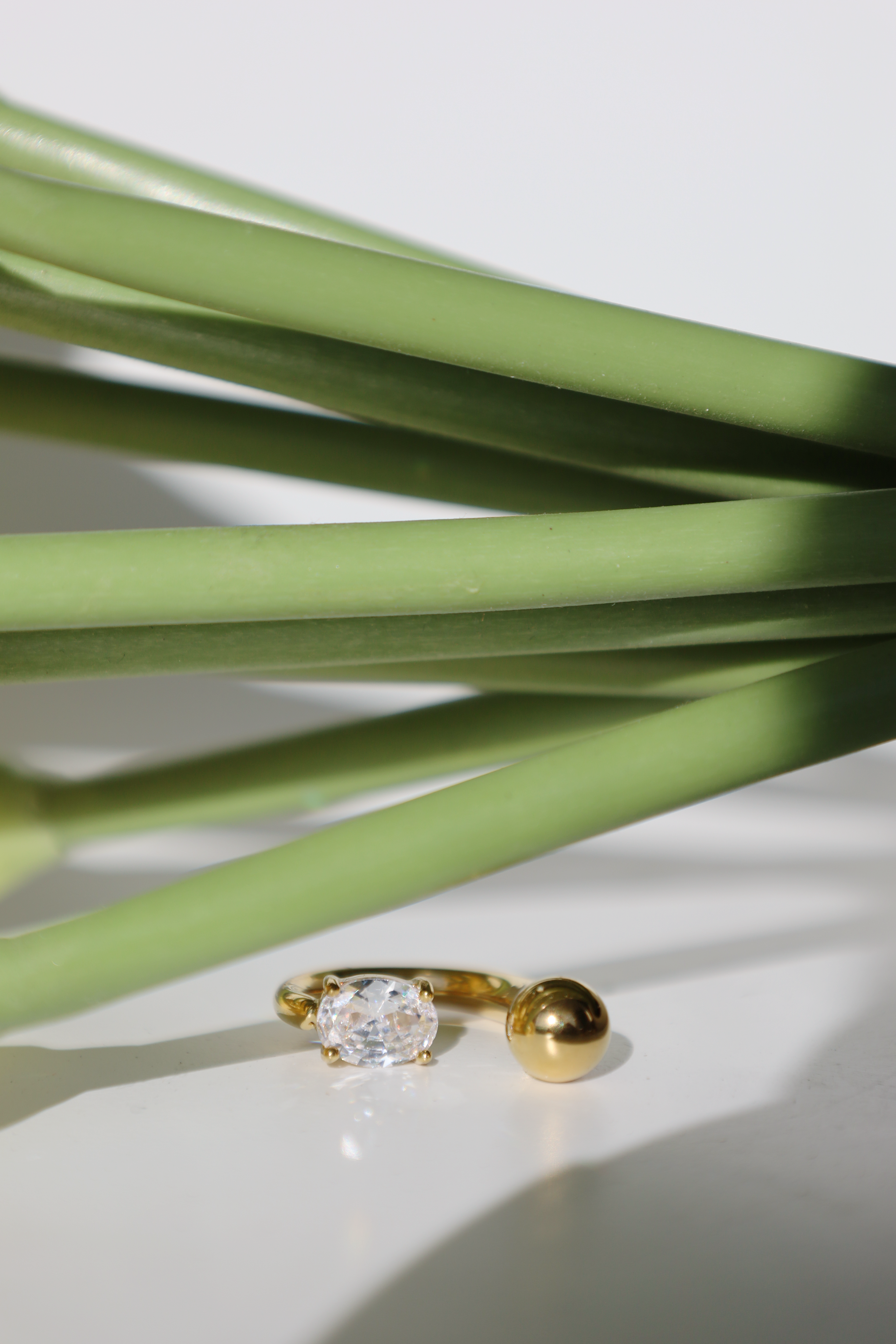 Crystal Ball Open Hoop Earrings