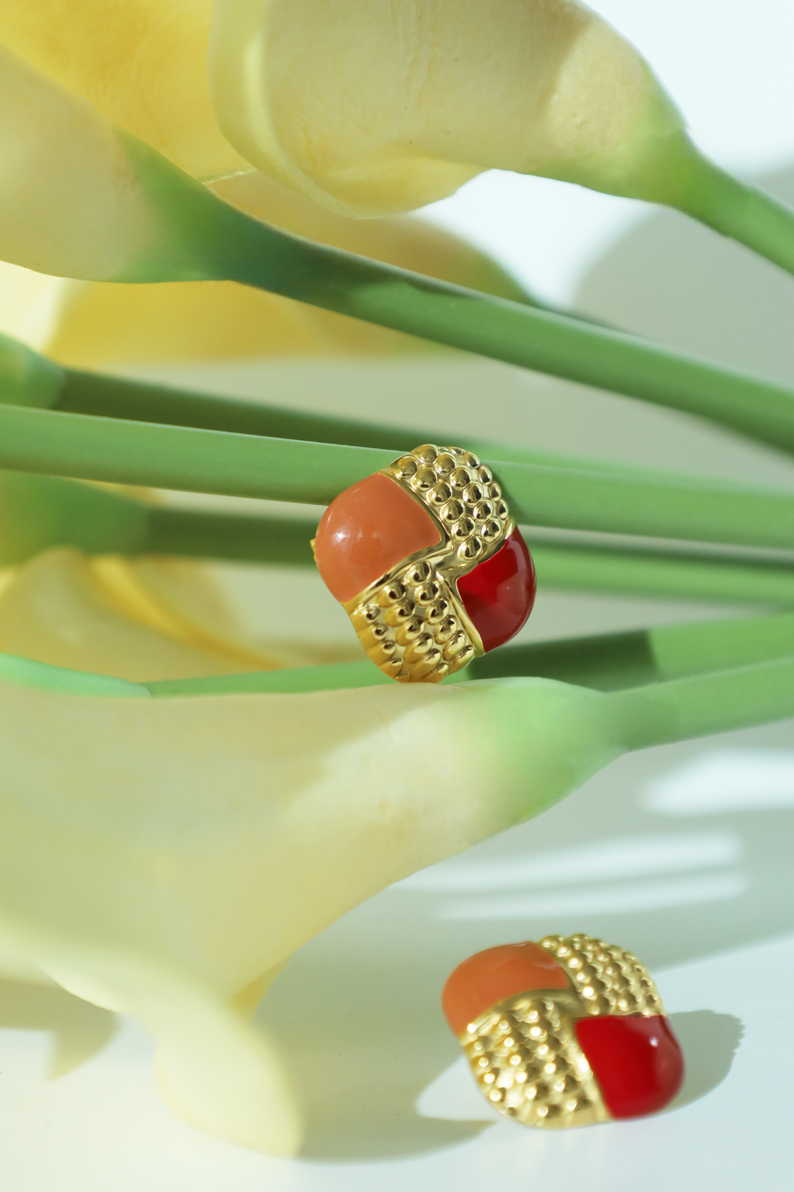 Color Block Stud Earrings