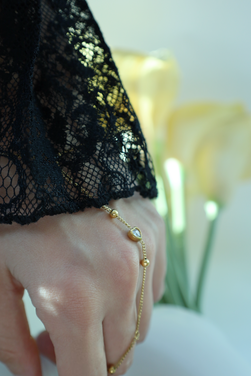 Heart Stone Hand Chain