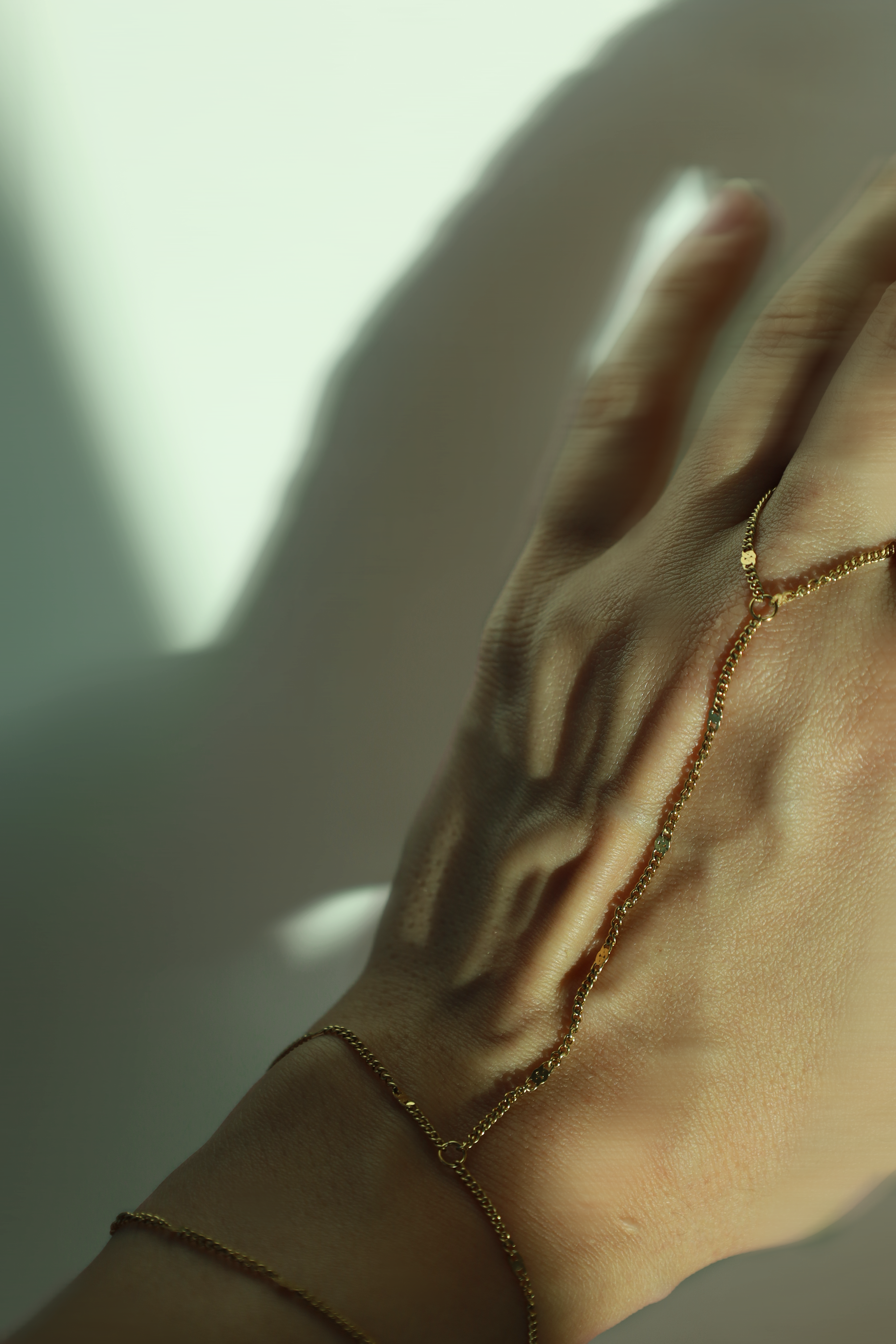 Sleek Double Chain Hand Chain Bracelet