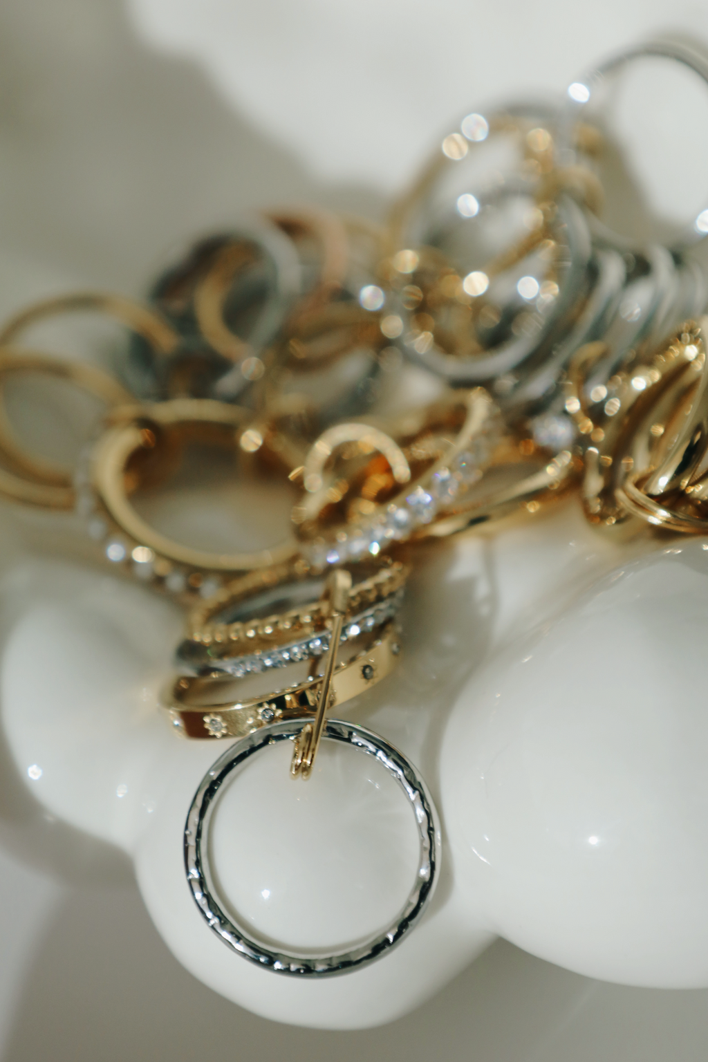 Layered Safety Pin Statement Ring