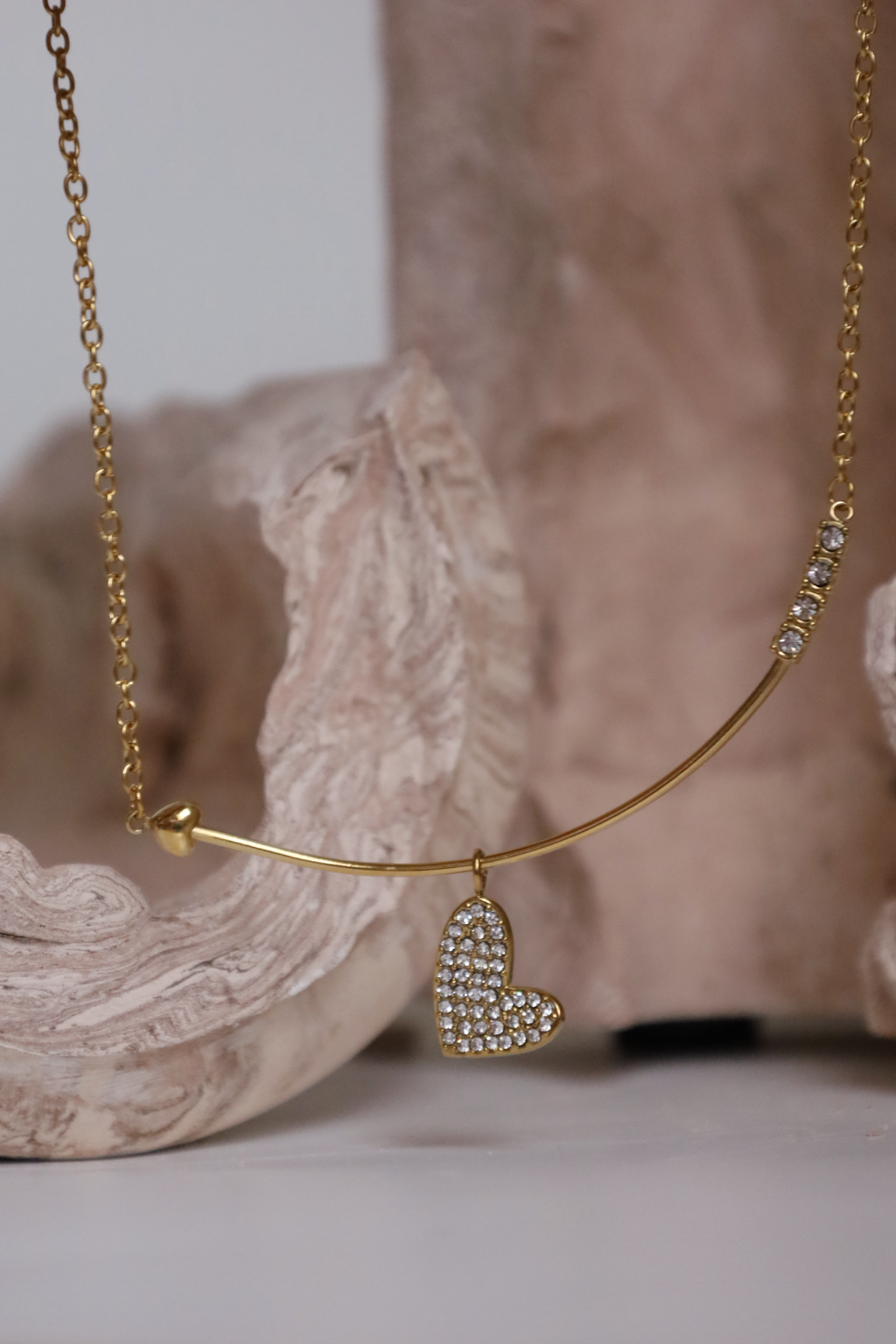 Heart Drop Chain Necklace