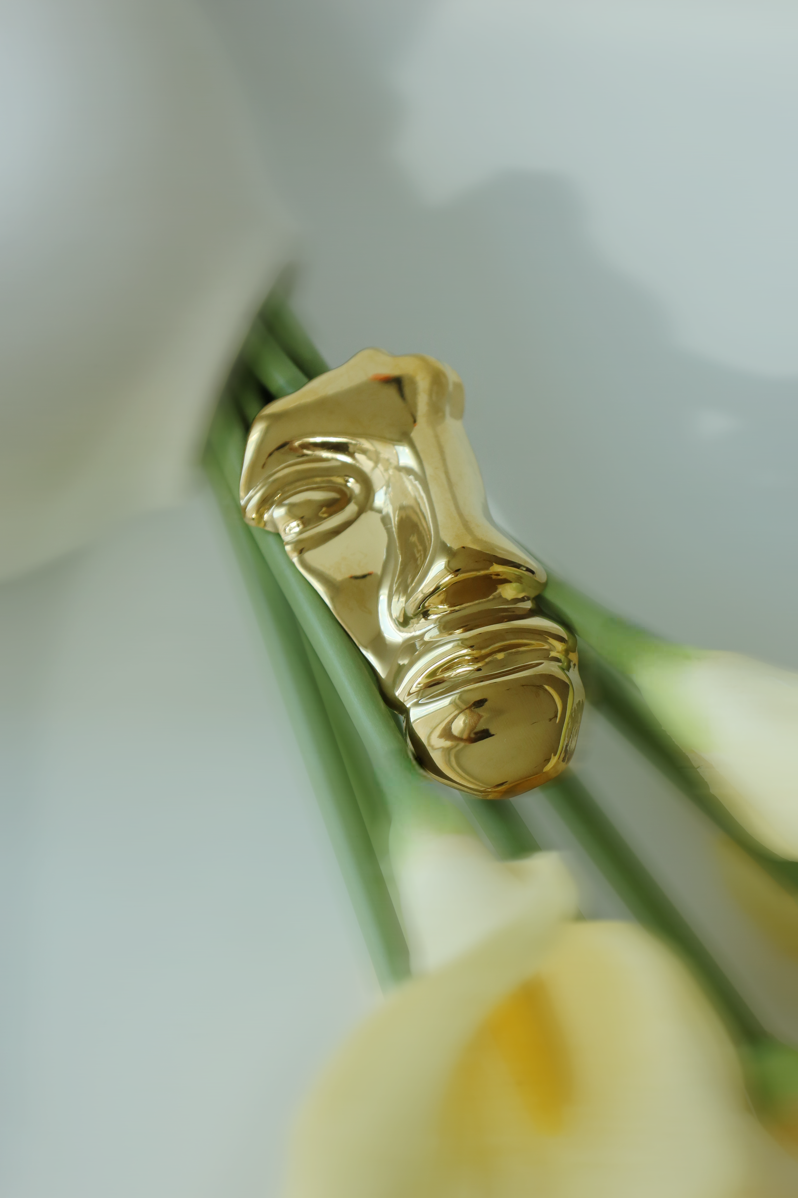 Modern Abstract Face Sculptural Brooch