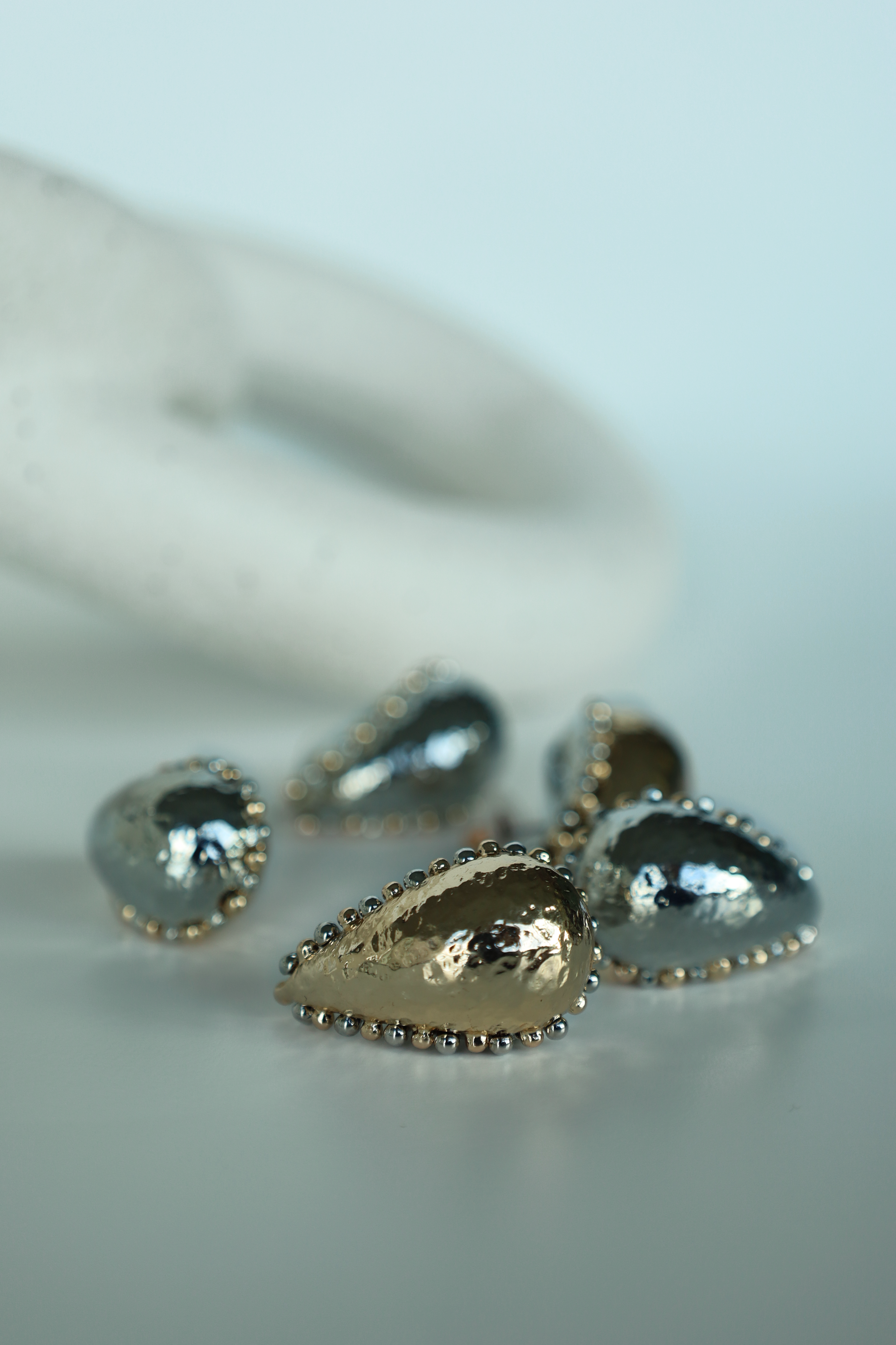 Stud Earring With Beaded Edge