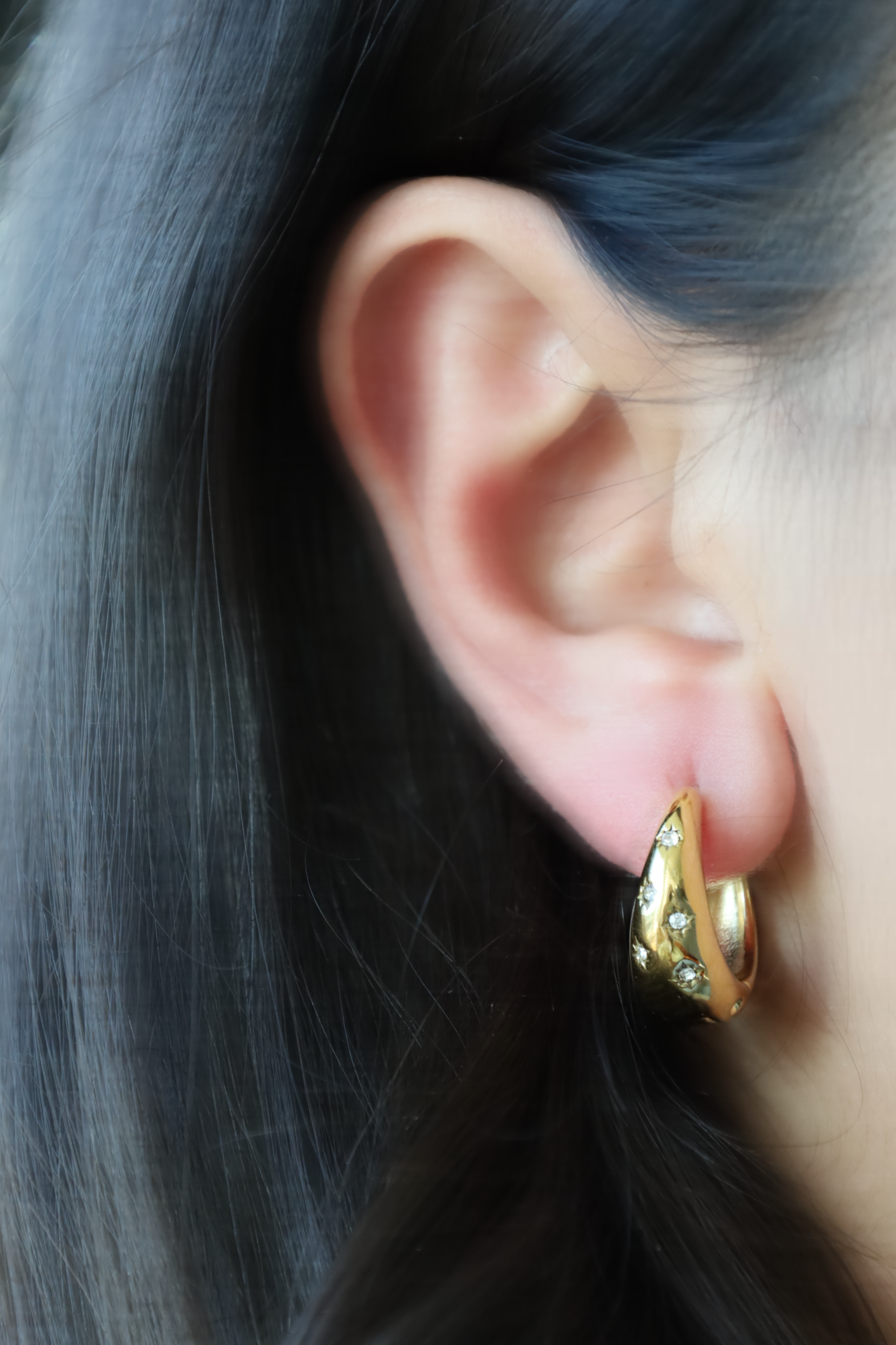 Star Crystal Hoop Earrings