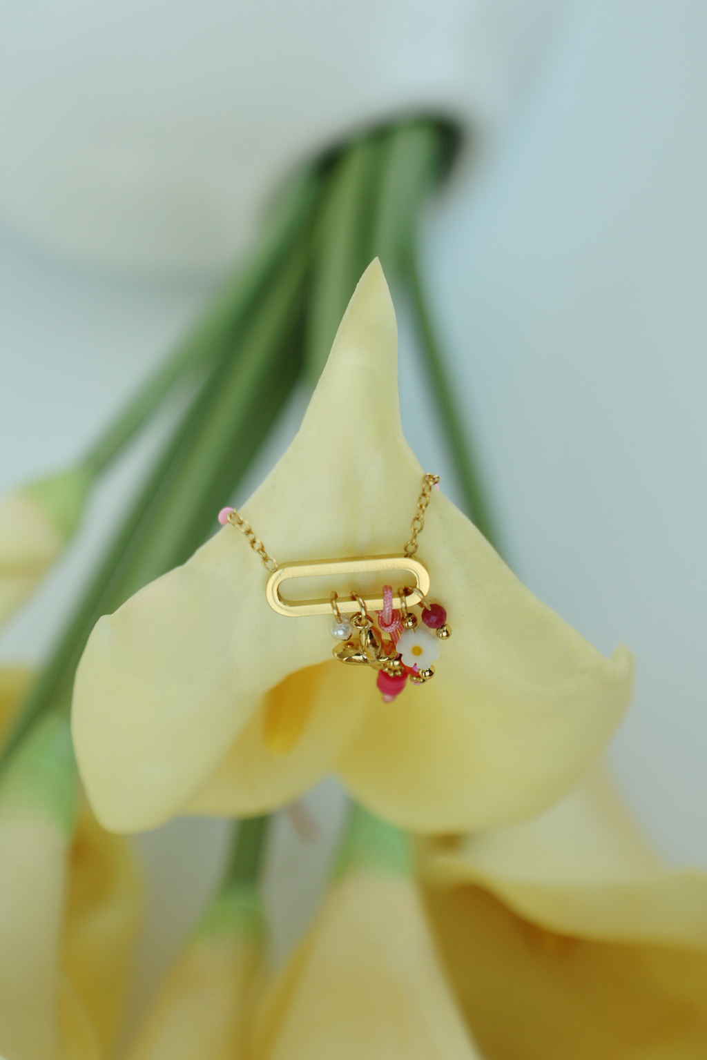 Minimal Colorful Charm Necklace