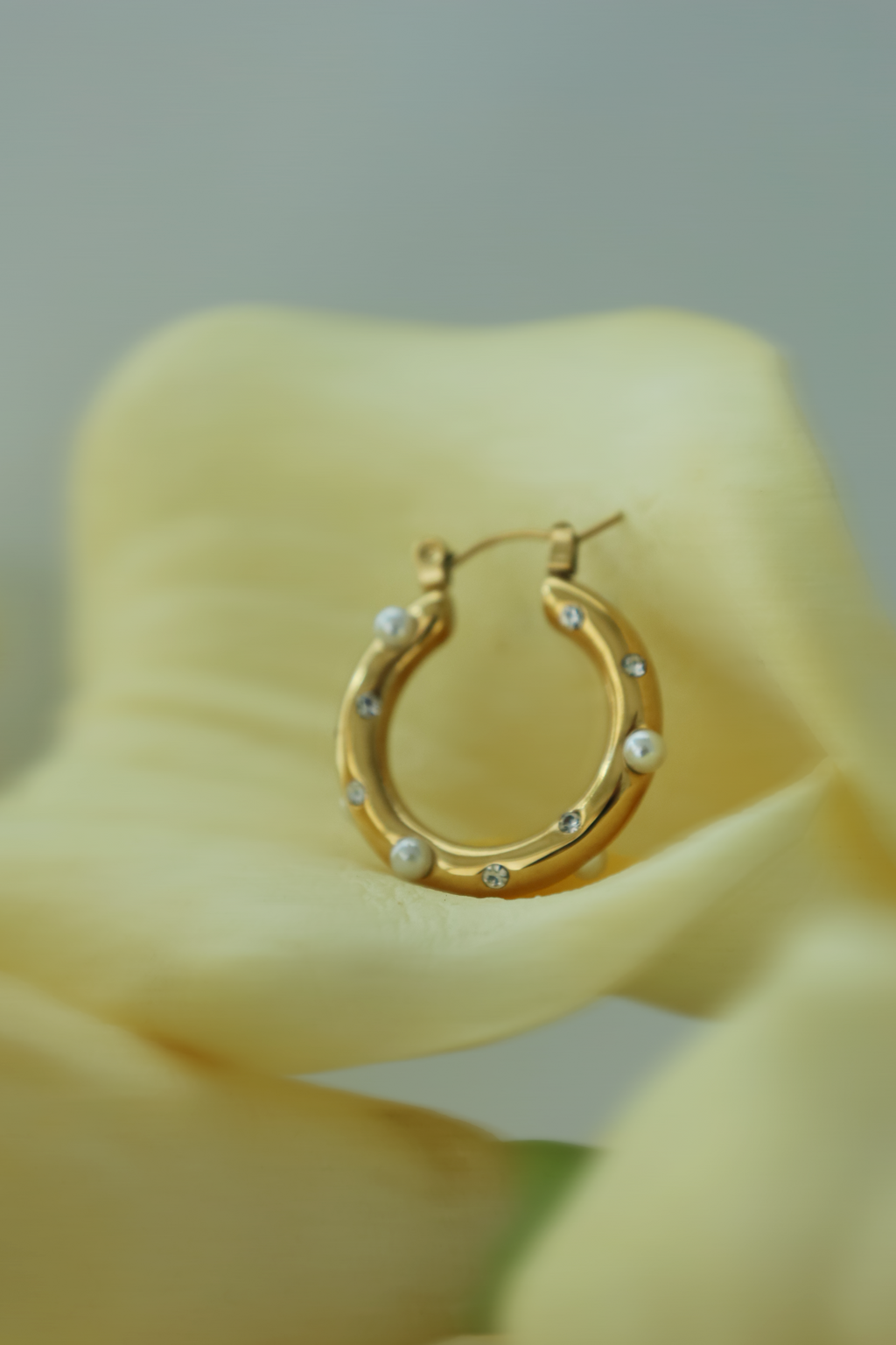 Pearl Studded Hoop Earrings