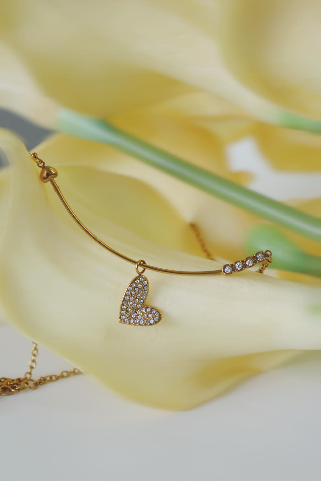 Heart Drop Chain Necklace