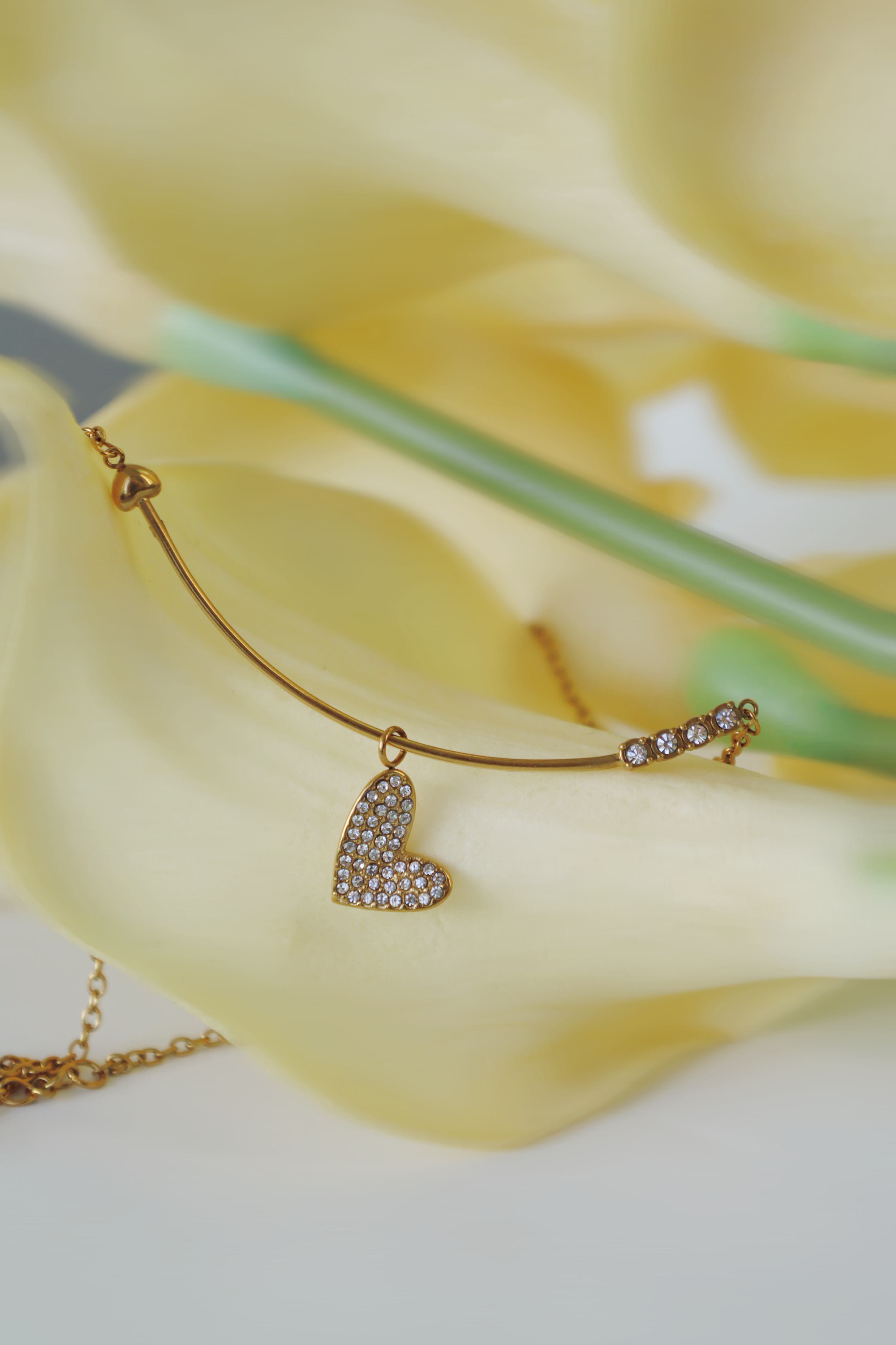 Heart Drop Chain Necklace
