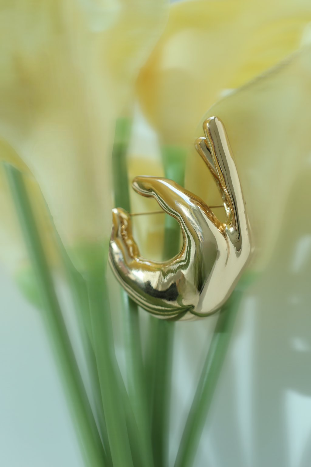 Sculptural Hand Gesture Brooch