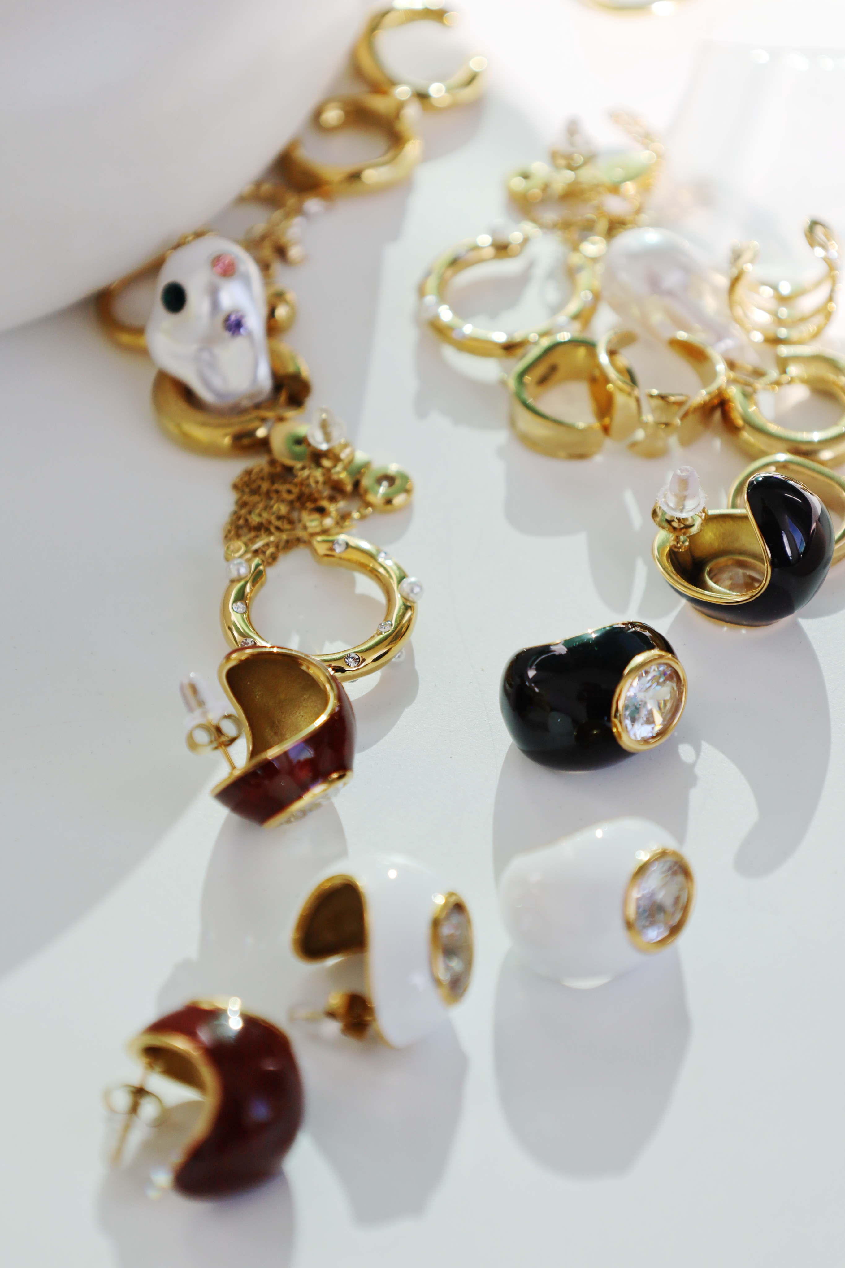 Oval Crystal Stud Earrings