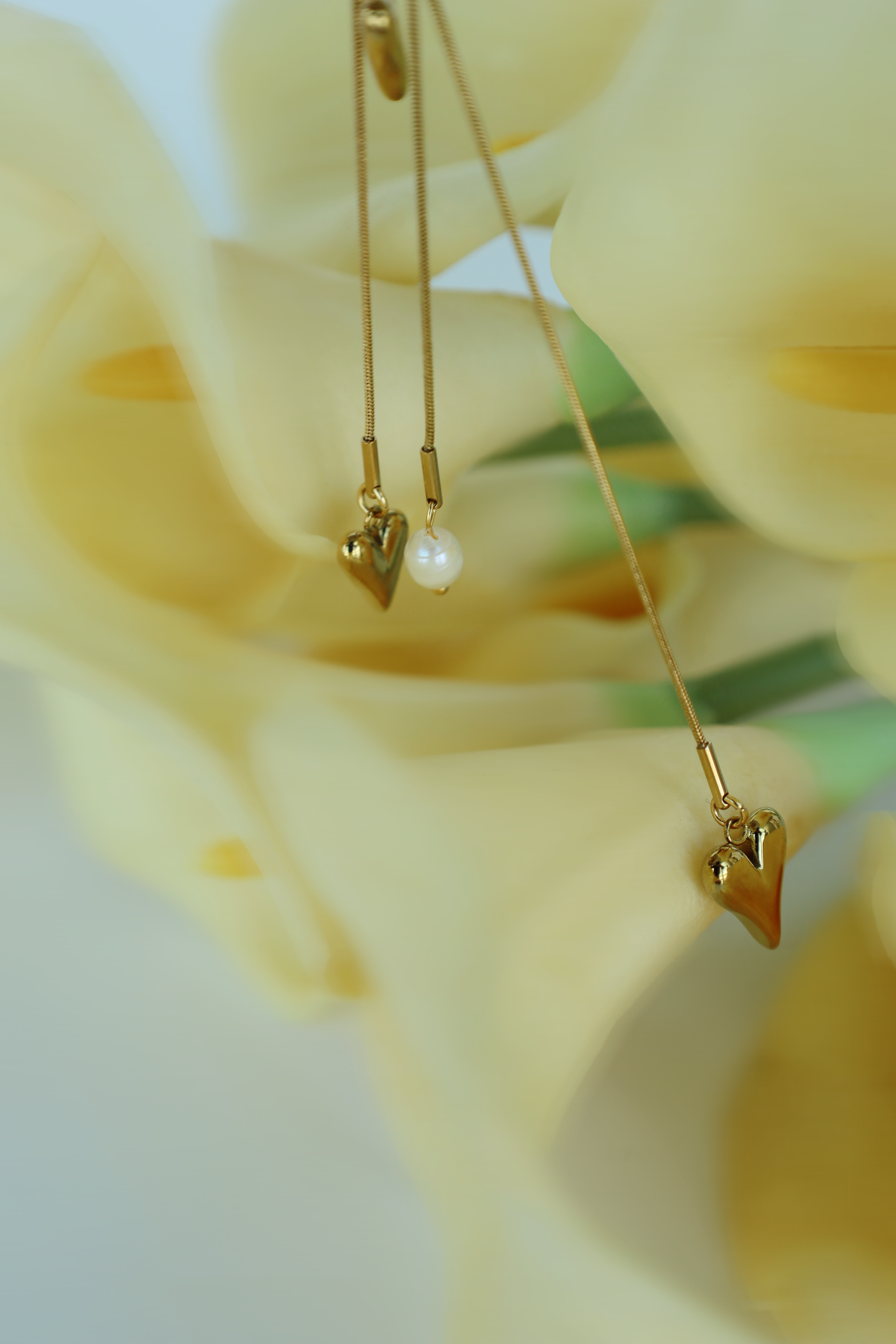 Floating Heart Drop Necklace