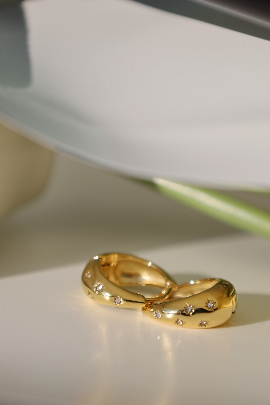 Star Crystal Hoop Earrings