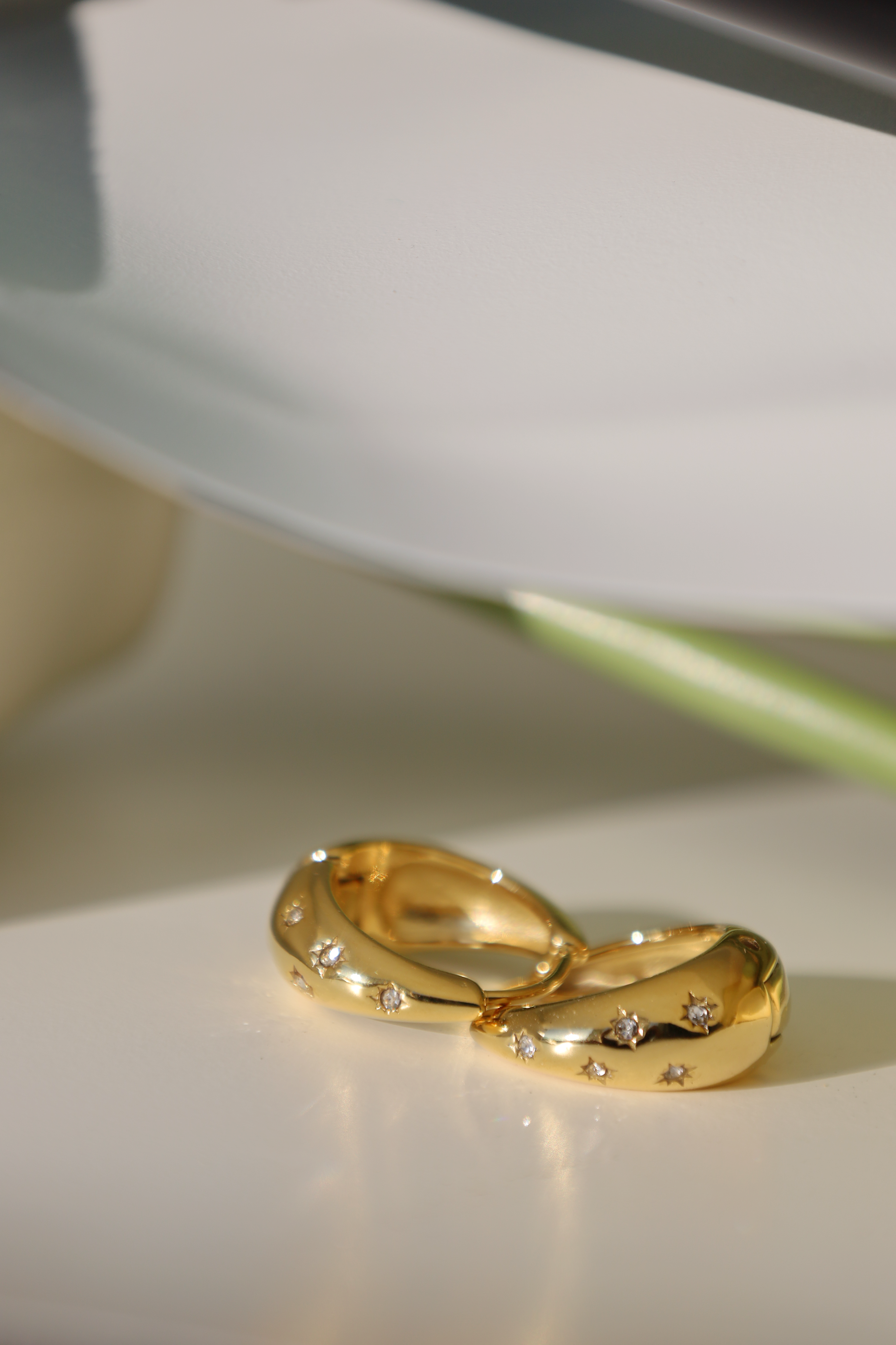 Star Crystal Hoop Earrings