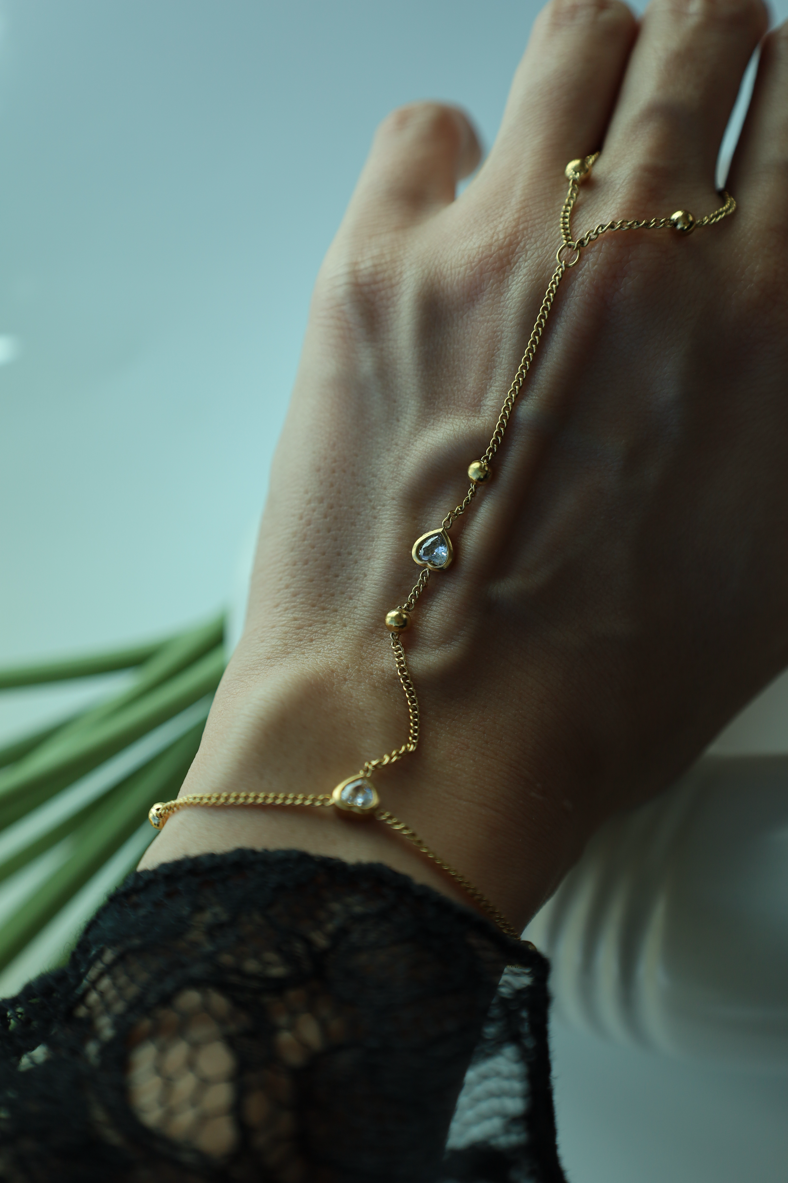 Heart Stone Hand Chain