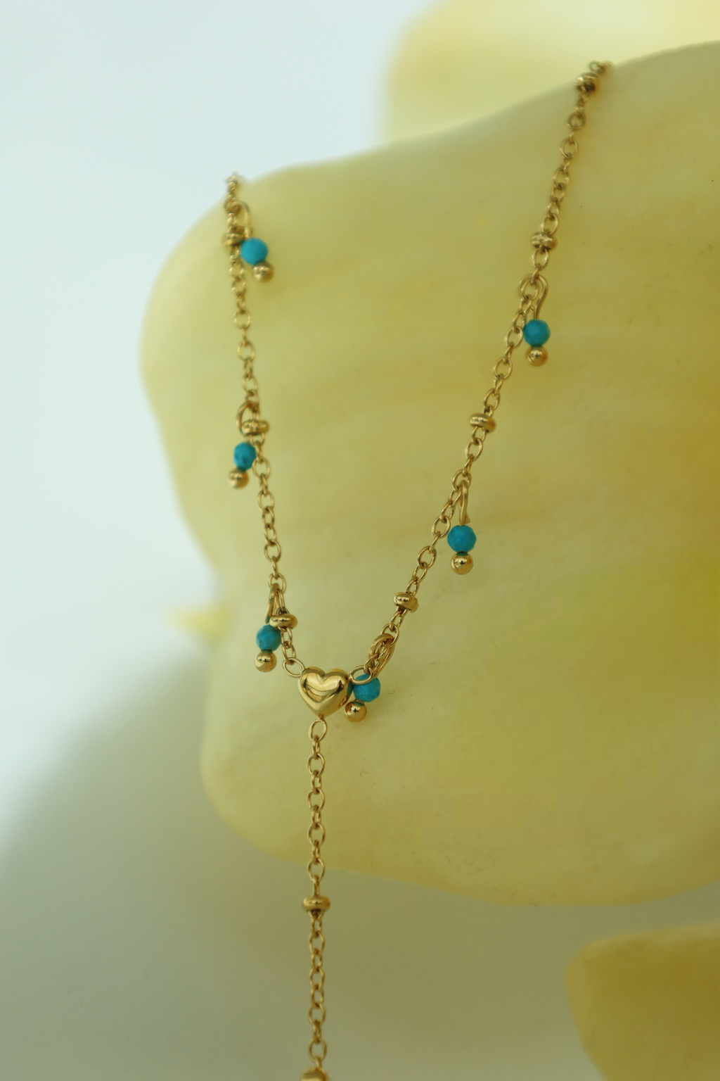 Turquoise Heart Hand Chain Bracelet