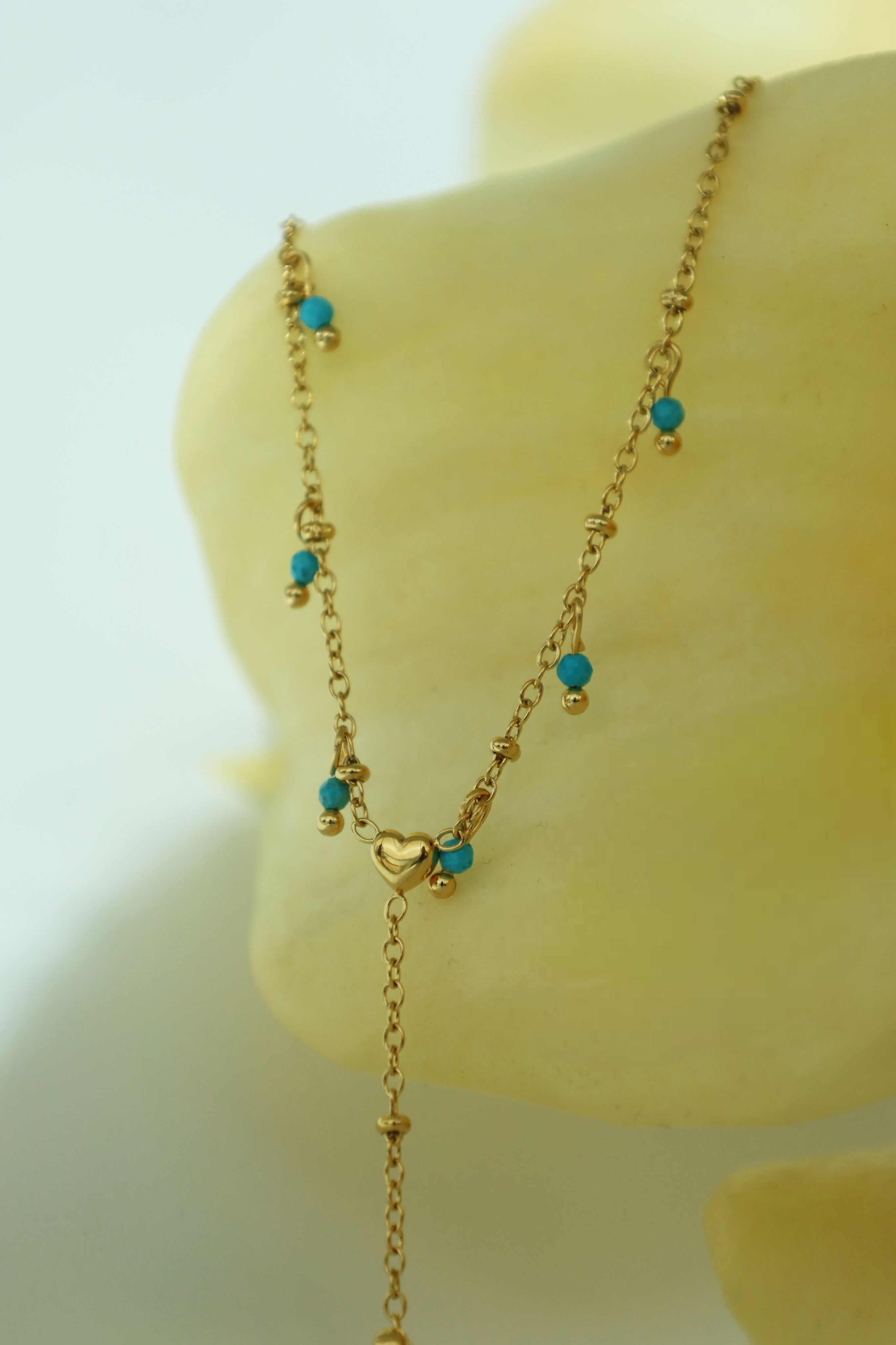Turquoise Heart Hand Chain Bracelet