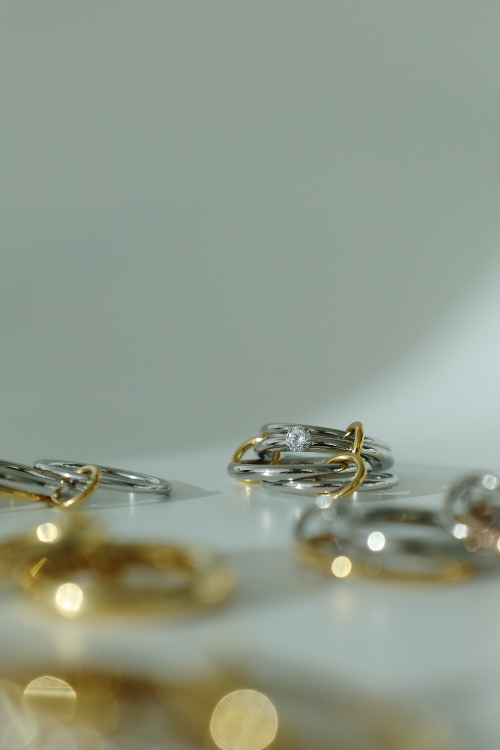 Layered Knot Crystal Ring