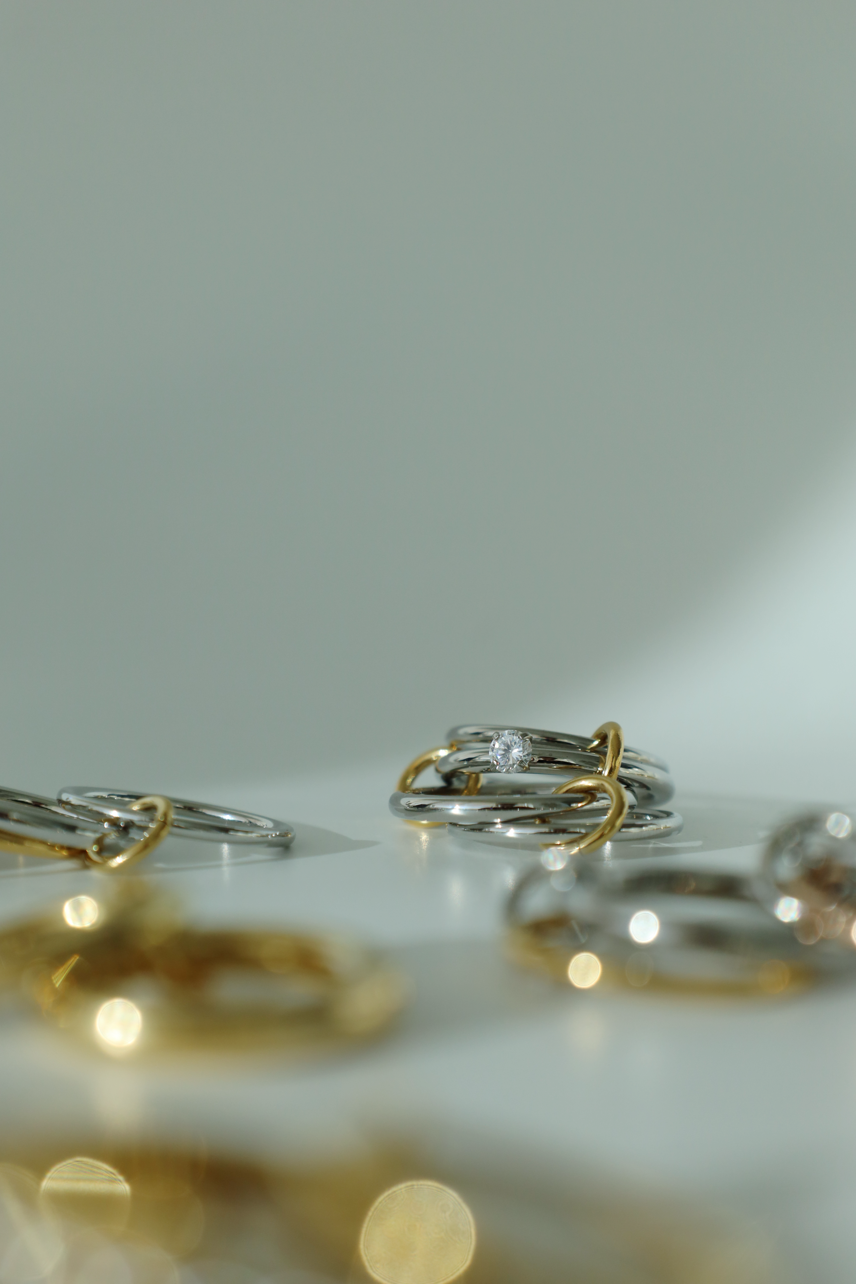 Layered Knot Crystal Ring