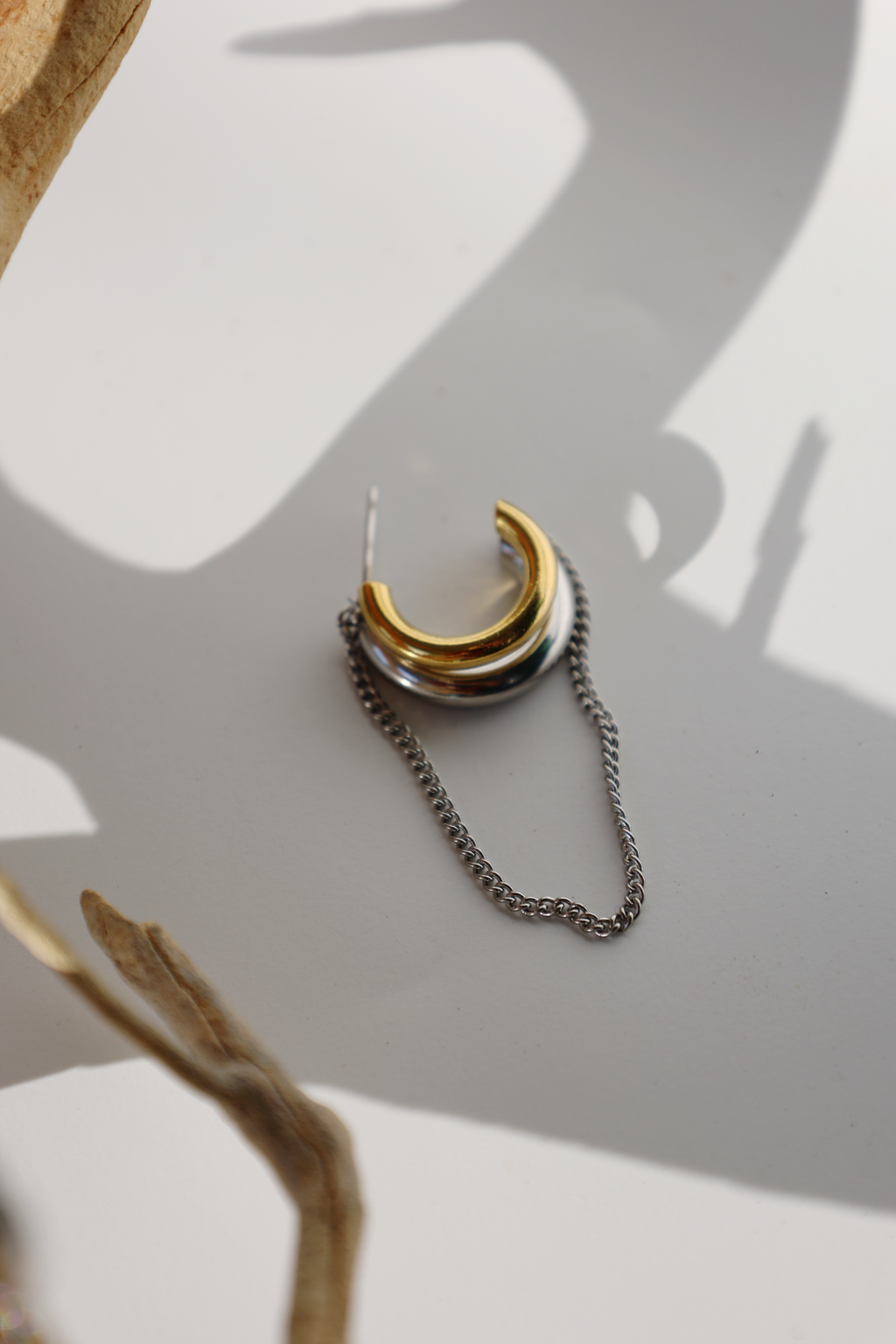 Chunky Hoop Chain Drop Earrings