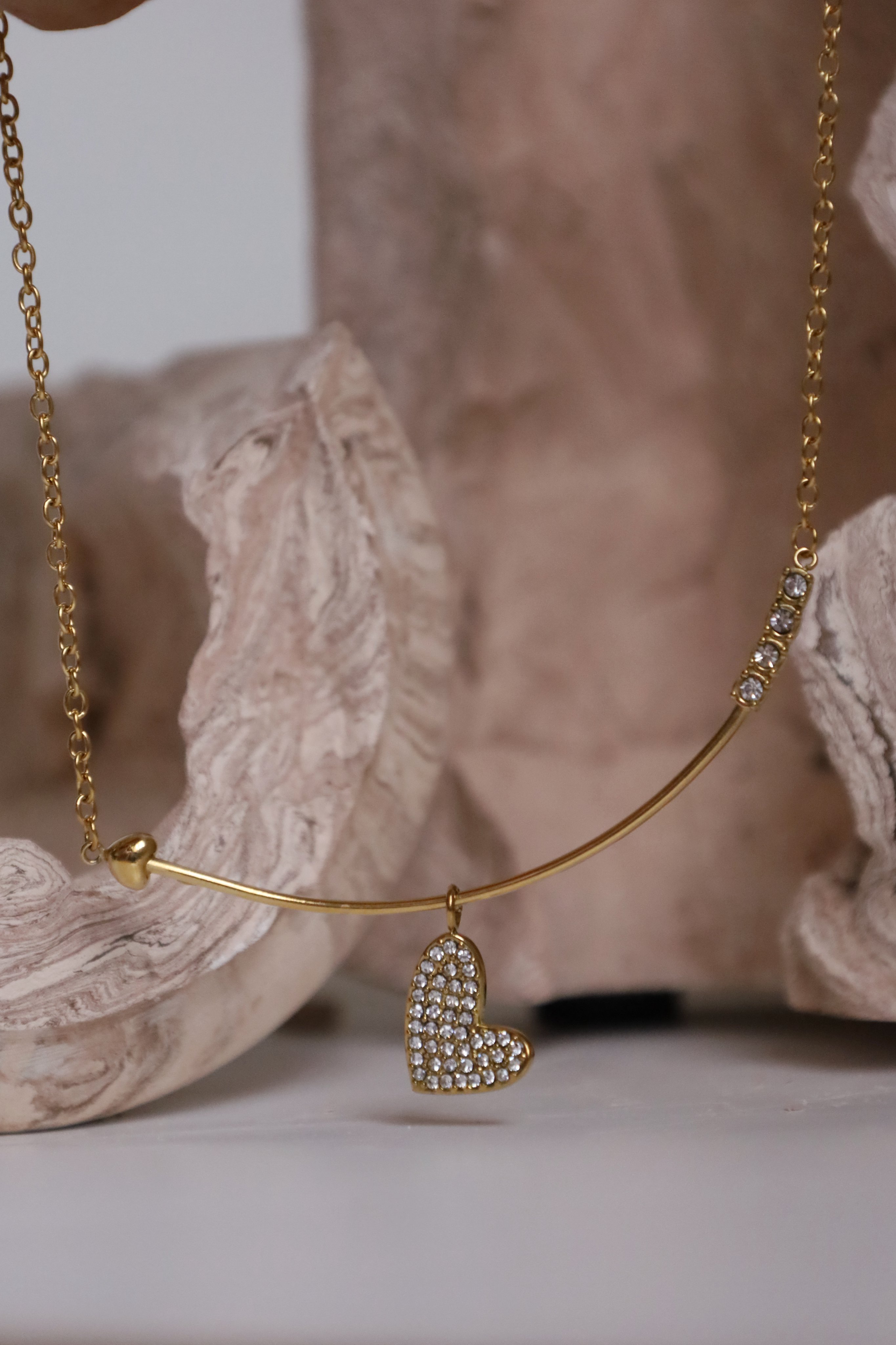 Heart Drop Chain Necklace