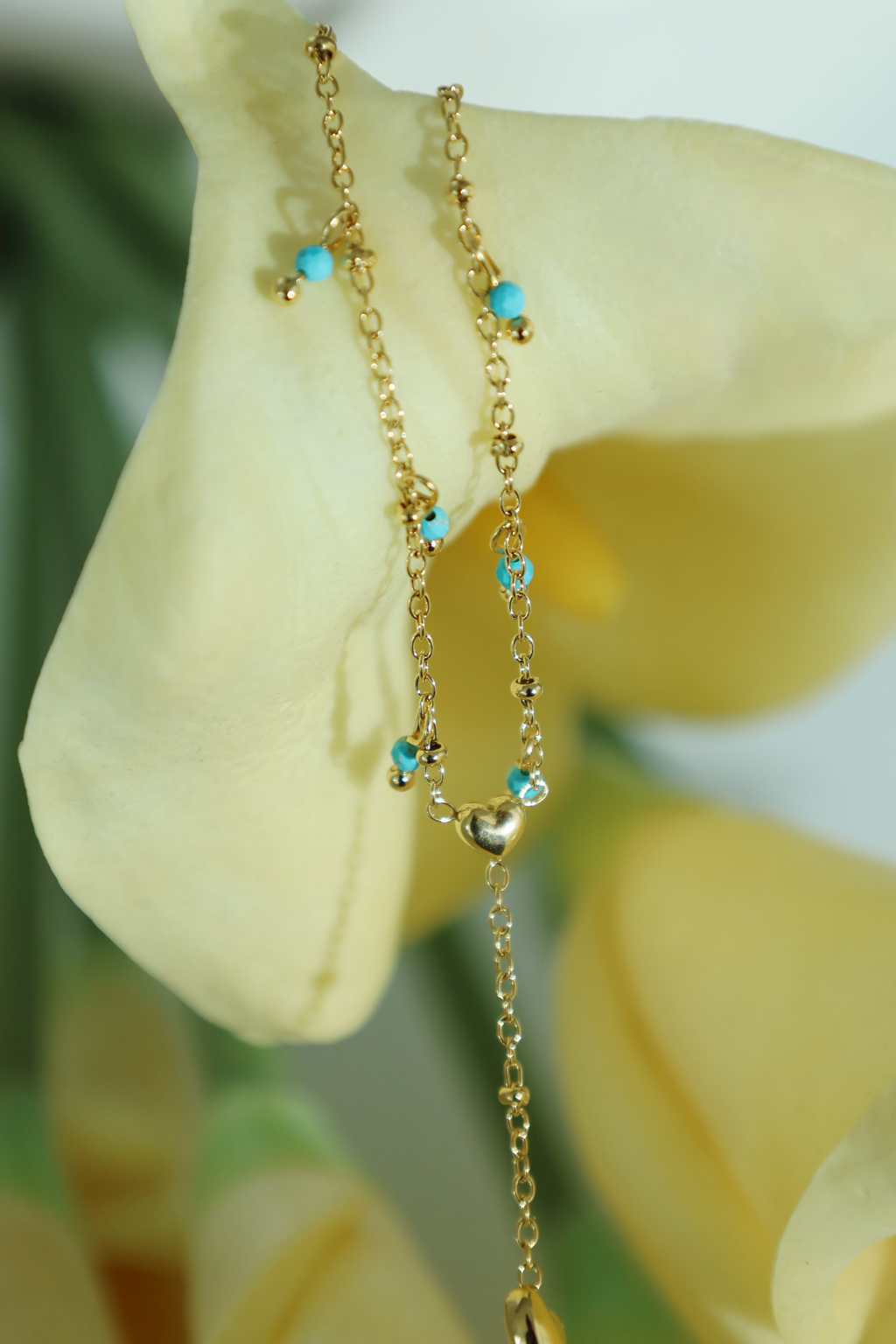 Turquoise Heart Hand Chain Bracelet