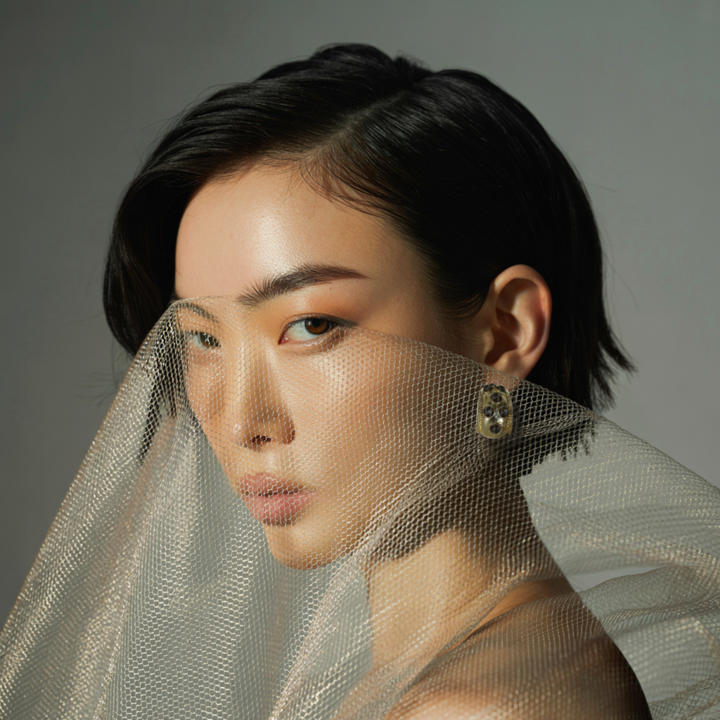 Minimal Gold hoop Earring With Black Stone Accents