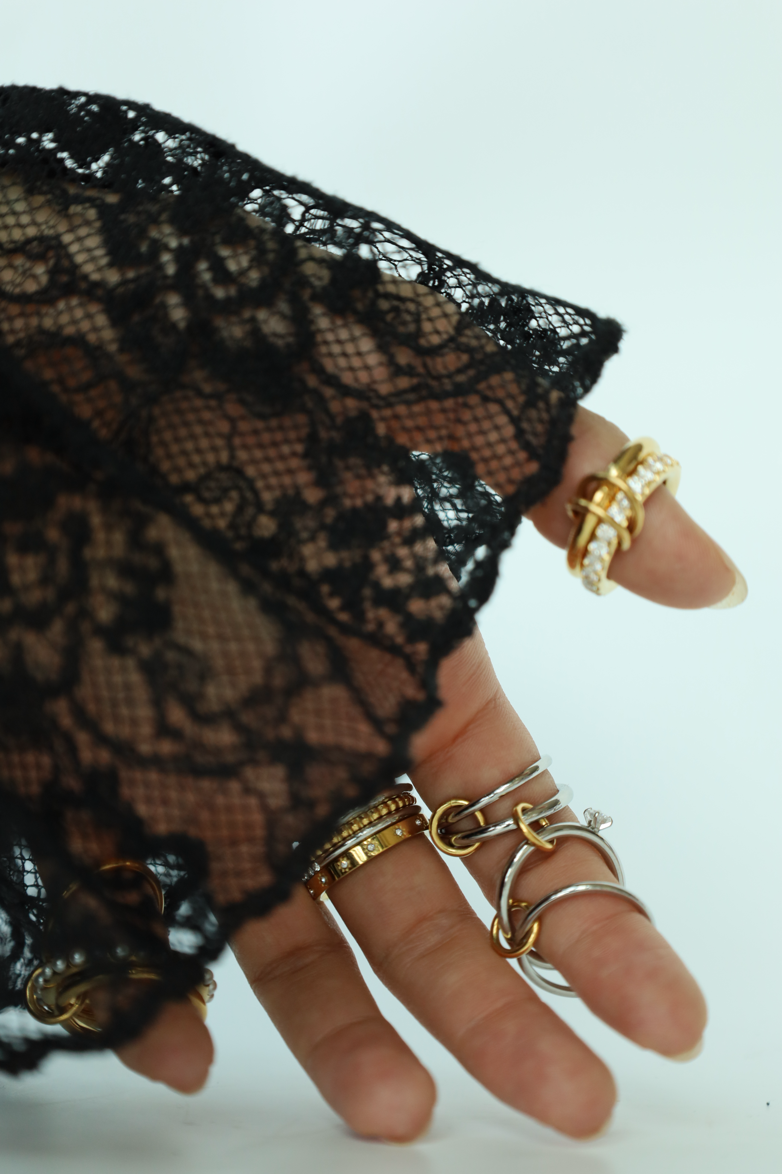 Layered Knot Crystal Ring