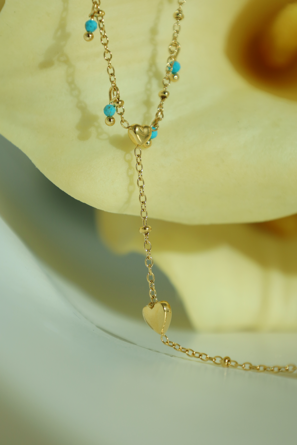 Turquoise Heart Hand Chain Bracelet