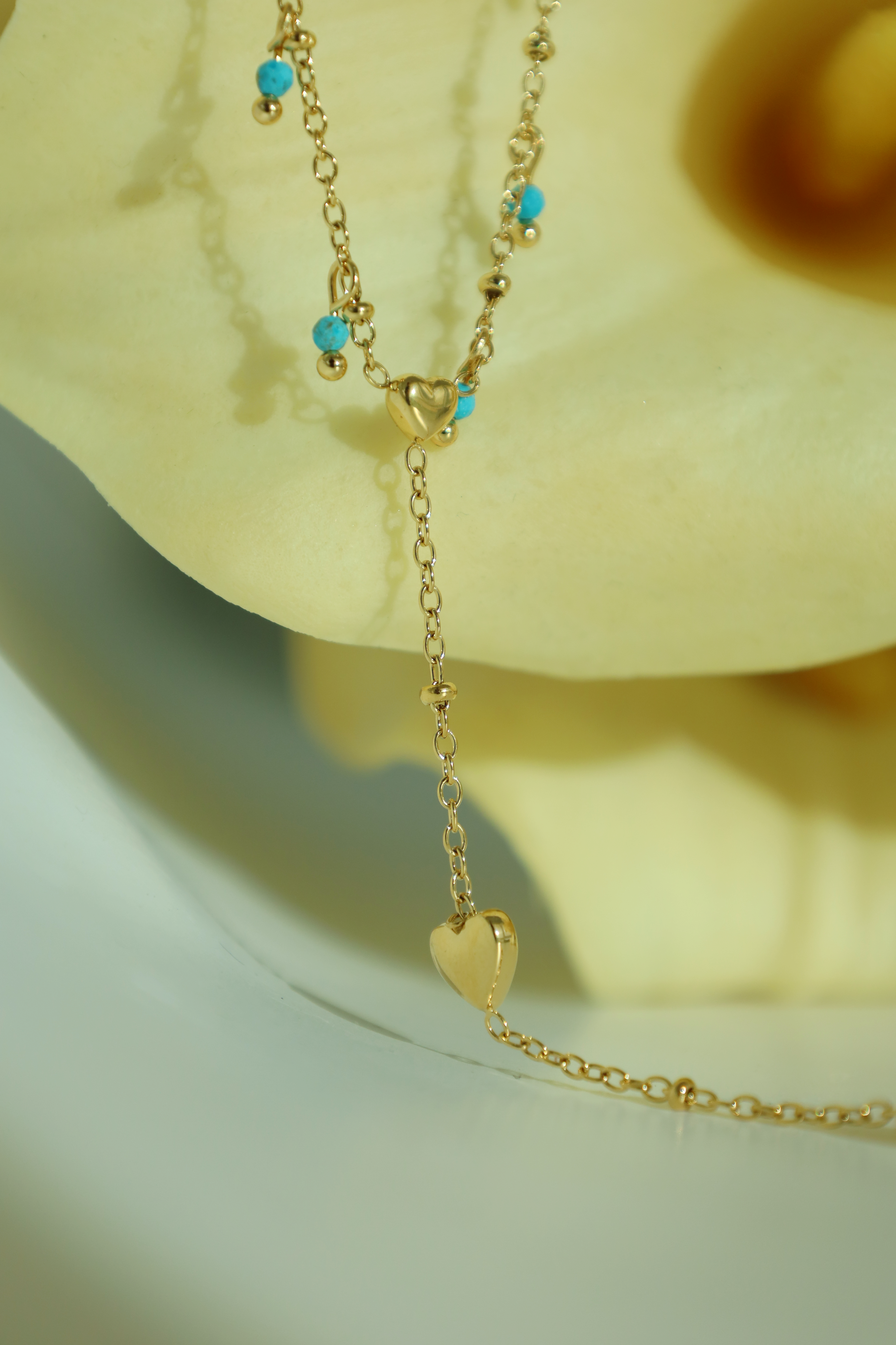 Turquoise Heart Hand Chain Bracelet